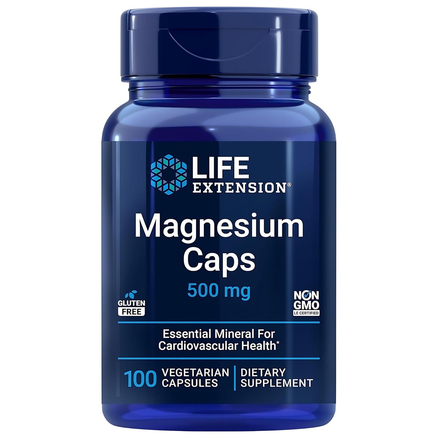 Pre-Order | Arrives in 5–10 Days – Life Extension Magnesium Caps, 500 mg, Magnesium Oxide, Citrate, and Succinate, Heart Health, Healthy Bones, Metabolism Support, 100 Vegetarian Capsules