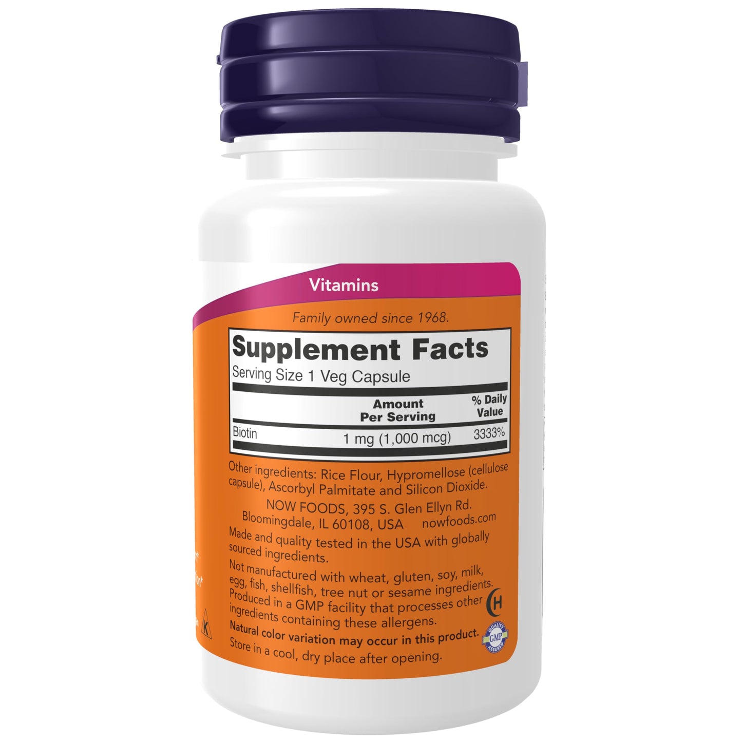 Pre-Order | Arrives in 5–10 Days – NOW Foods Supplements, Biotin 1,000 mcg, Amino Acid Metabolism*, Energy Production*, 100 Capsules