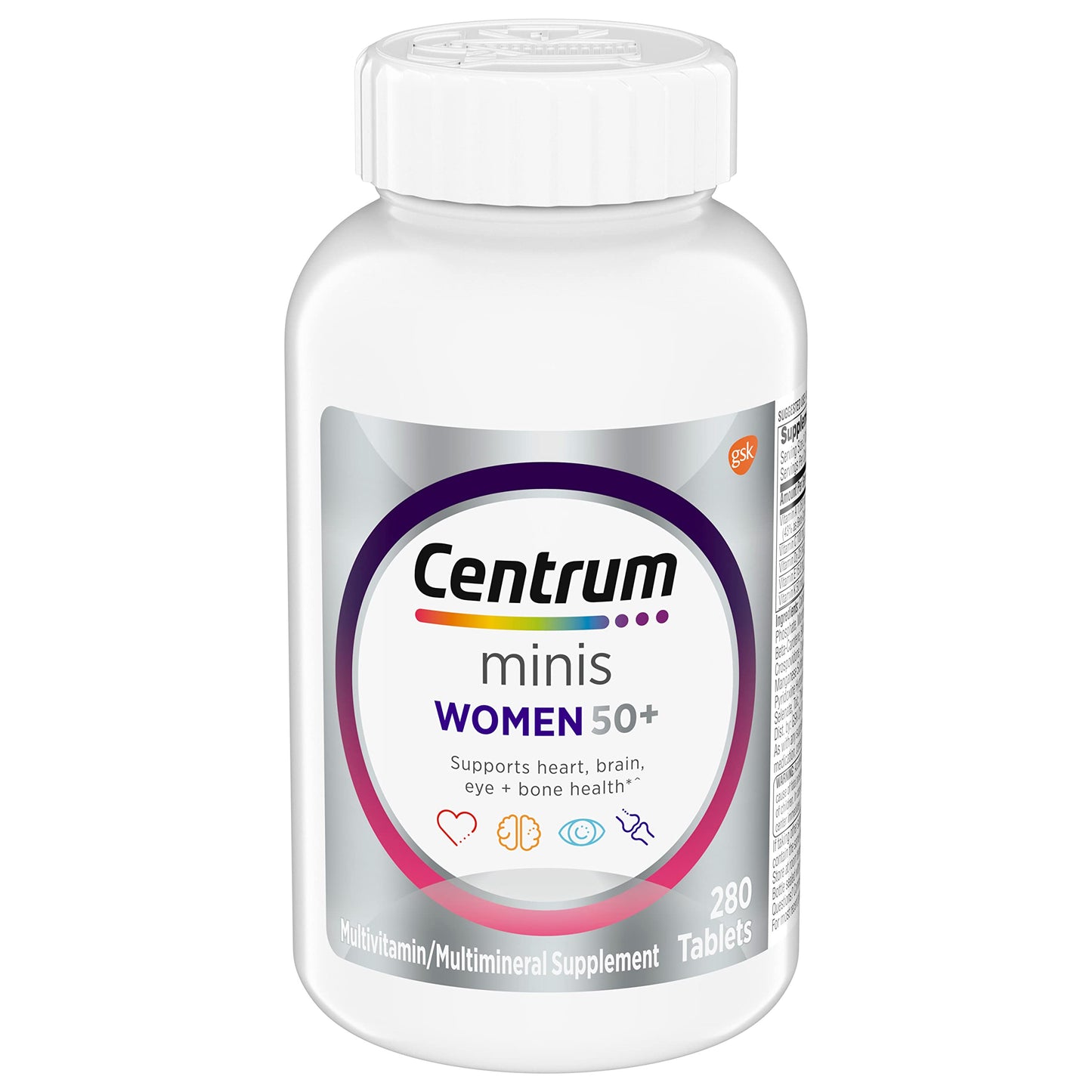 Pre-Order | Arrives in 5–10 Days – Centrum Minis Silver Women's Multivitamin for Women 50 Plus, Multimineral Supplement with Vitamin D3, B Vitamins, Non-GMO Ingredients, Supports Memory and Cognition in Older Adults - 280 Ct
