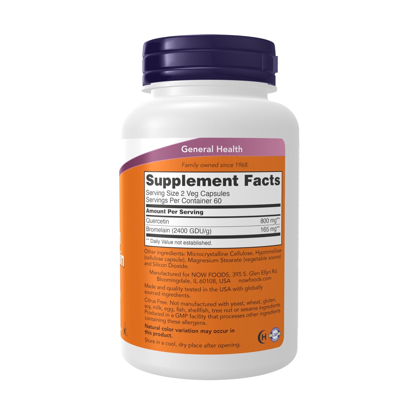 Pre-Order | Arrives in 5–10 Days – NOW Foods Supplements, Quercetin with Bromelain, Balanced Immune System*, 120 Veg Capsules