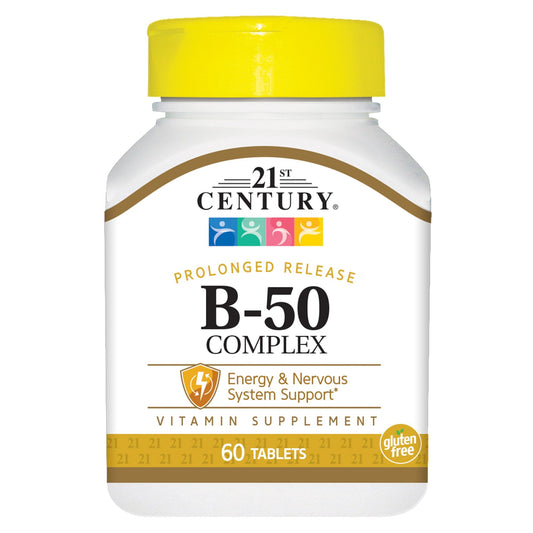 Pre-Order | Arrives in 5–10 Days – 21st Century B-50 Complex Prolonged Release Tablets, 60-Count (Pack of 2)