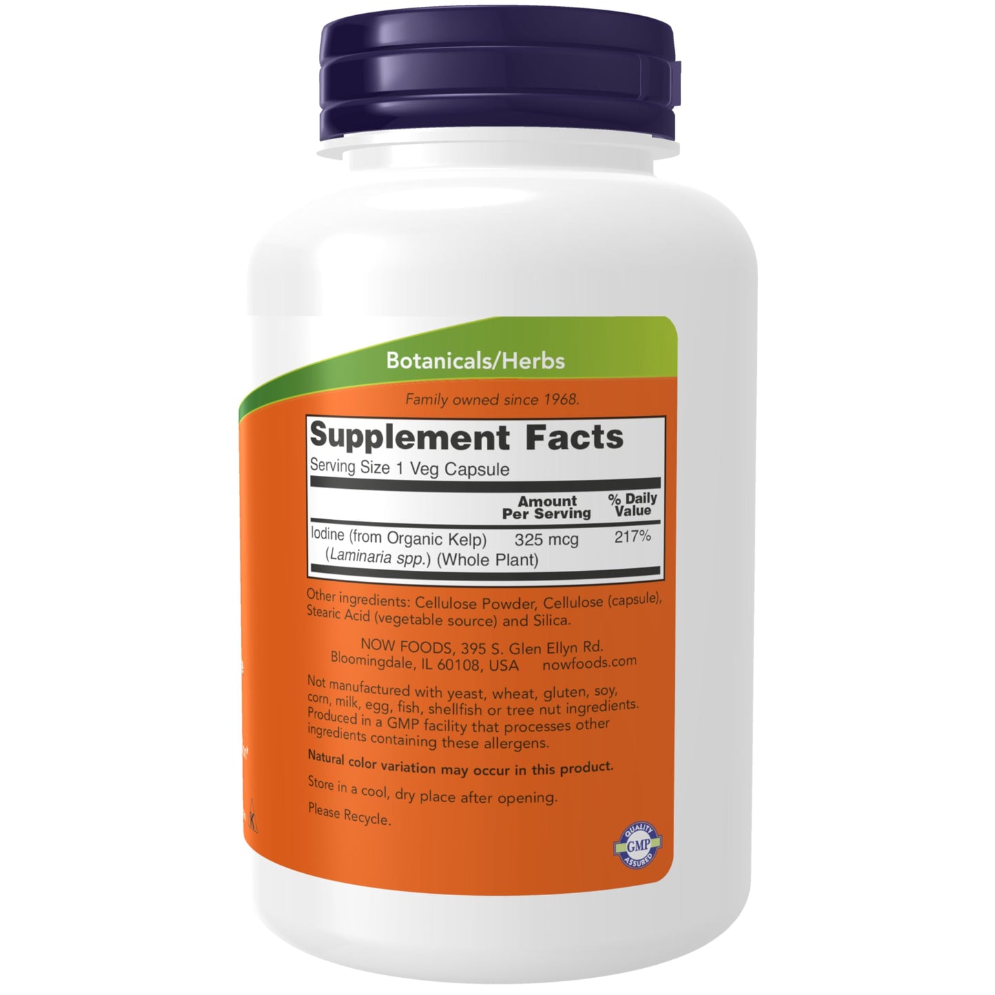 Pre-Order | Arrives in 5–10 Days – NOW Supplements, Kelp 325 mcg of Natural Iodine, Supports Healthy Thyroid Function*, Super Green, 250 Veg Capsules