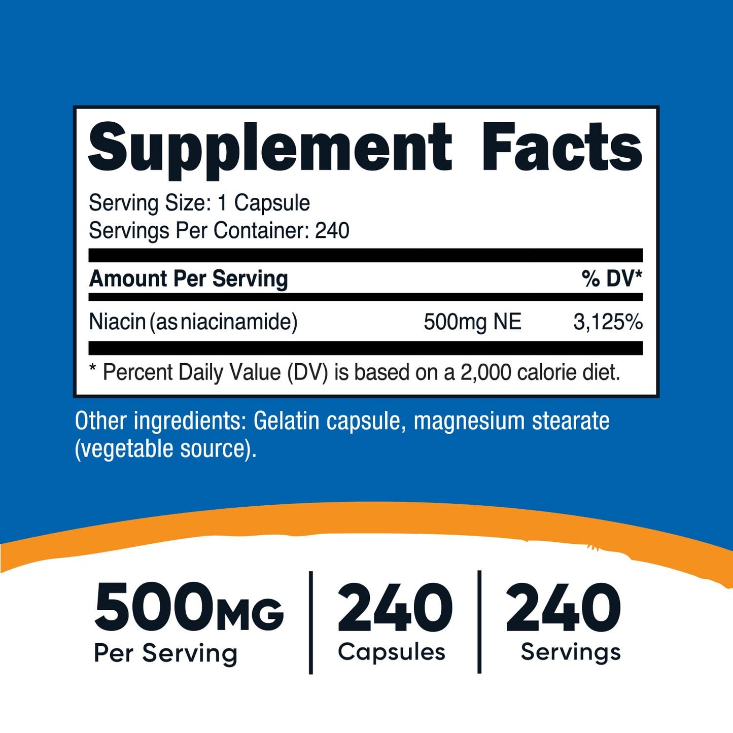 Pre-Order | Arrives in 5–10 Days – Nutricost Niacinamide (Vitamin B3) 500mg, 240 Capsules (2 Bottles)