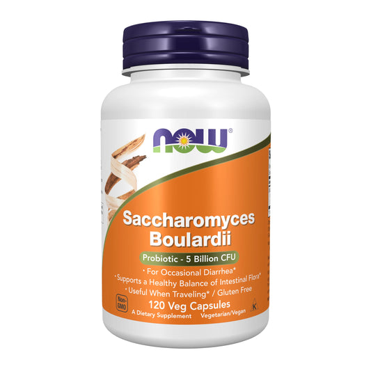 Pre-Order | Arrives in 5–10 Days – NOW Foods Supplements, Saccharomyces Boulardii, 5 Billion CFU Probiotic, 120 Veg Capsules