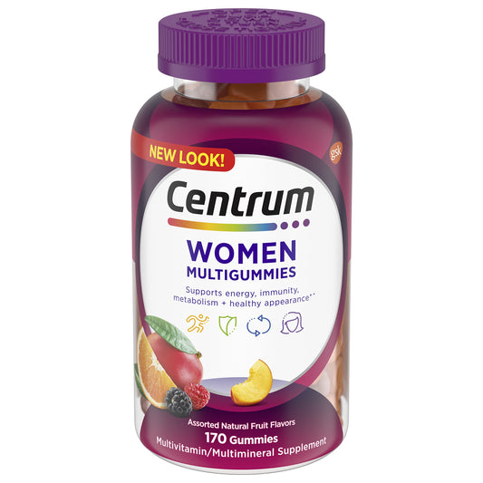 Pre-Order | Arrives in 5–10 Days – Centrum MultiGummies Gummy Multivitamin for Women, Multivitamin/Multimineral Supplement with Vitamin D3, B Vitamins and Antioxidants, Assorted Fruit Flavor - 170 Count