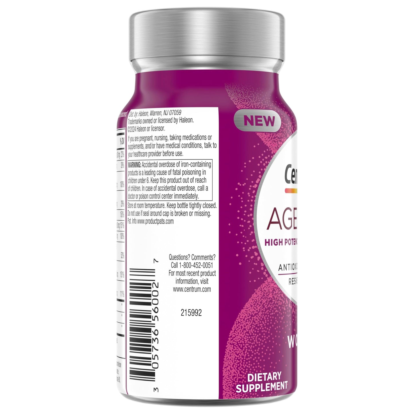 Pre-Order | Arrives in 5–10 Days –
Centrum Age Defy for Women - High-Potency Multivitamin and Healthy Aging Supplement - Multivitamin Blend with Resveratrol, and Niacin for NAD+ Level Support - Aluminum Bottle, 56 Tablets