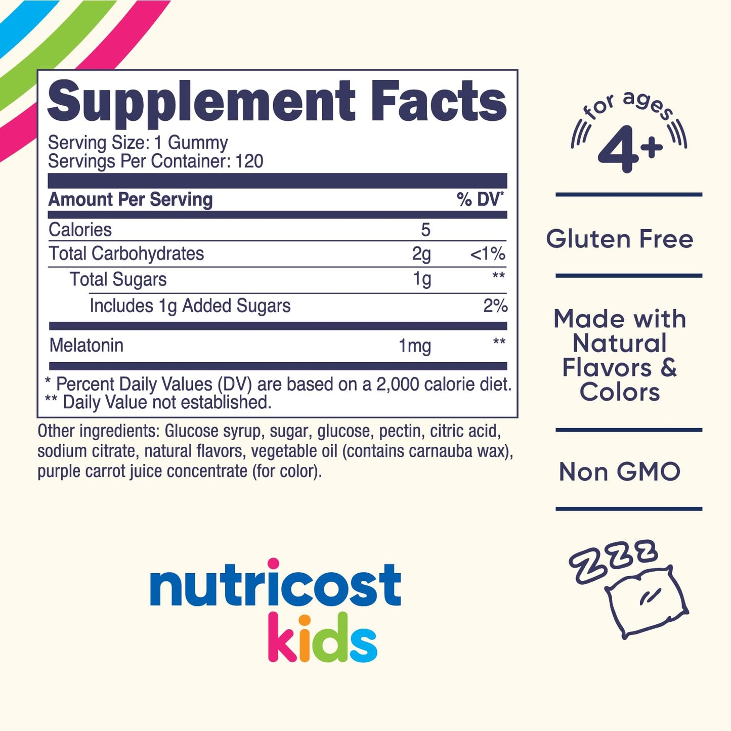 Pre-Order | Arrives in 5–10 Days – Nutricost Kids Melatonin Gummies 1mg, 120 Gummies, Strawberry Flavored