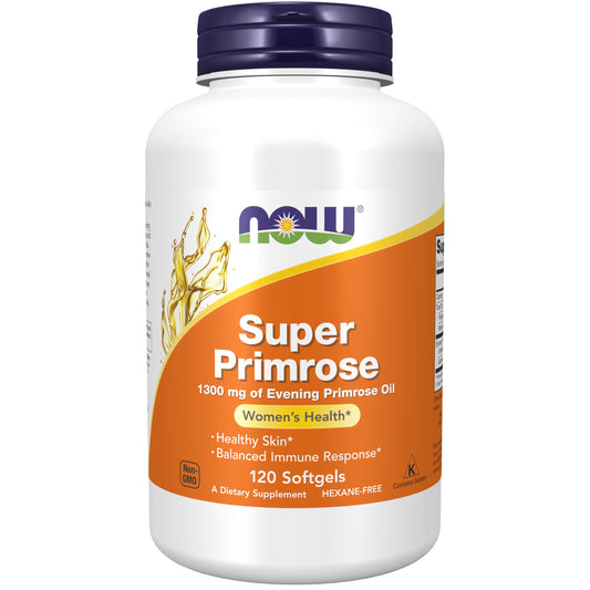 Pre-Order | Arrives in 5–10 Days – NOW Foods Supplements, Super Primrose 1300 mg with Naturally Occurring GLA (Gamma-Linolenic Acid), 120 Softgels