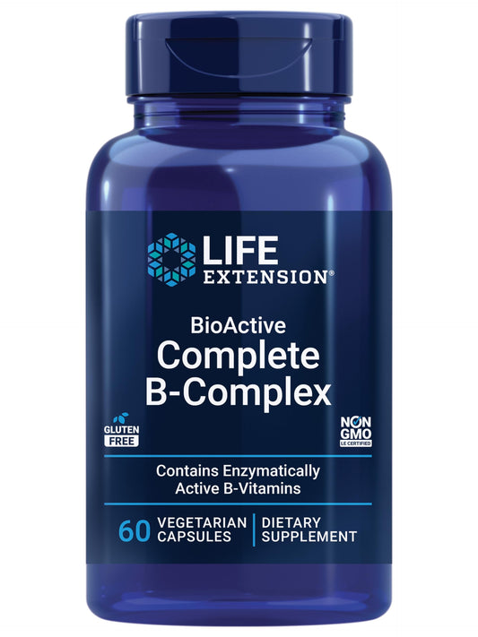 Pre-Order | Arrives in 5–10 Days – Life Extension Bioactive Complete B-Complex, Heart, Brain and Nerve Support, Healthy Energy, Metabolism, Complete B Complex, 60 Vegetarian Capsules
