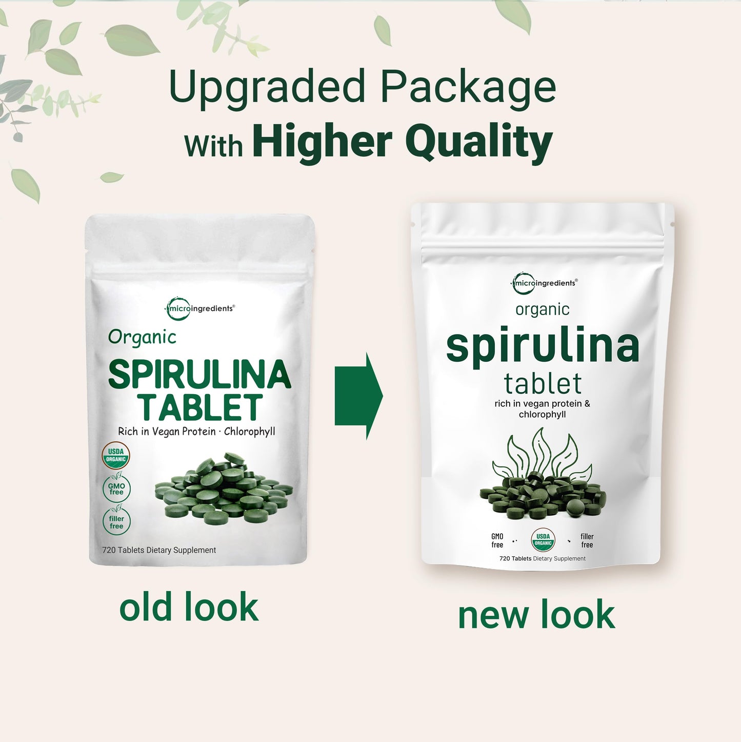 Pre-Order | Arrives in 5–10 Days – Micro Ingredients Organic Spirulina Supplement, 3000MG Per Serving, 720 Tablets (4 Month Supply), No Filler & Non-GMO, Rich in Vegan Protein, Vitamins & Prebiotics, Premium Spirulina Pills