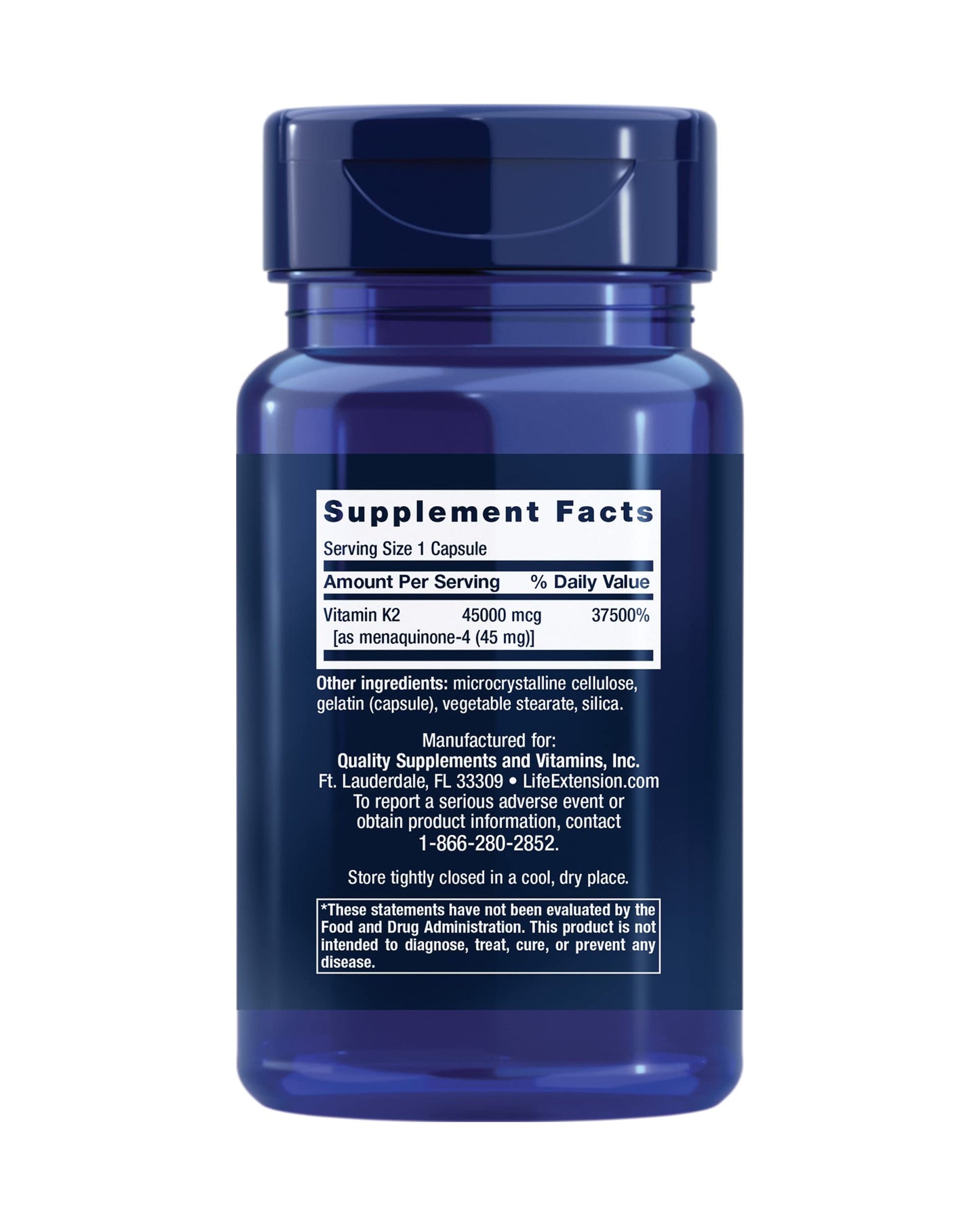 Pre-Order | Arrives in 5–10 Days – Life Extension Mega Vitamin K2 High Potency for Strong Bones, clinically Studied 45 mg K2 Dosage, Promotes Healthy Bone Density, Gluten-Free, Non-GMO, 30 Capsules