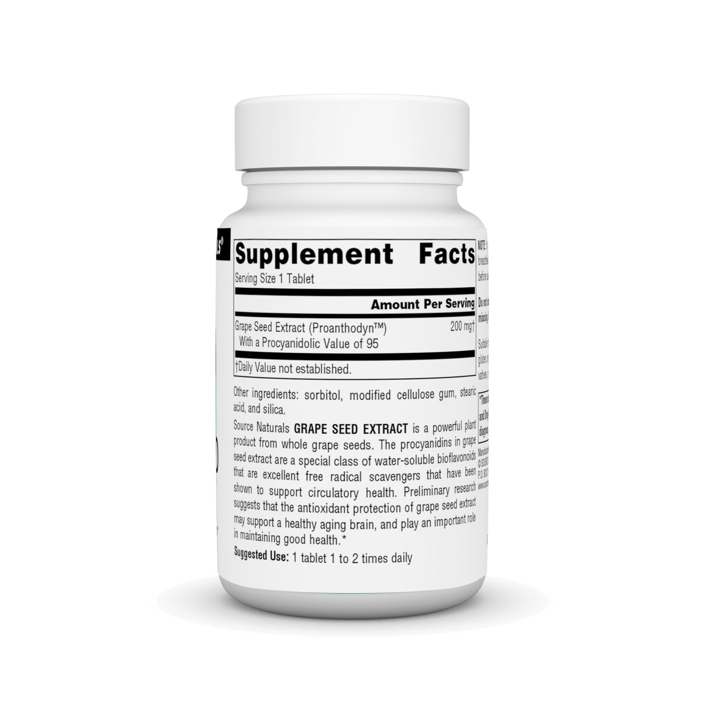 Pre-Order | Arrives in 5–10 Days – Source Naturals Grape Seed Extract, Proanthodyn, Antioxidant Protection & Supports Healthy Aging Brain* - 200 mg - 90 Tablets
