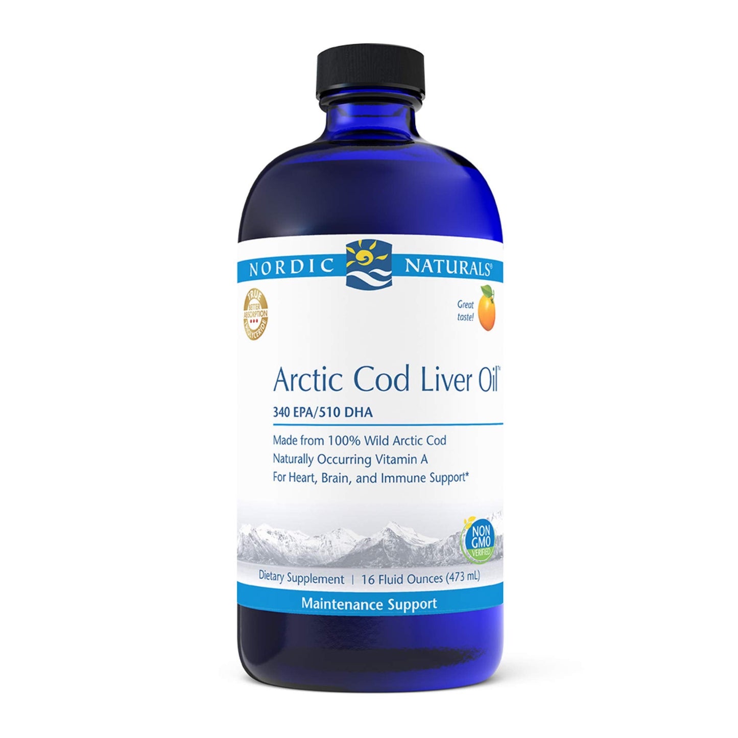 Pre-Order | Arrives in 5–10 Days – Nordic Naturals Pro Arctic Cod Liver Oil, Orange - 16 oz - 1060 mg Total Omega-3s with EPA & DHA - Heart & Brain Health, Healthy Immunity, Overall Wellness - Non-GMO - 96 Servings