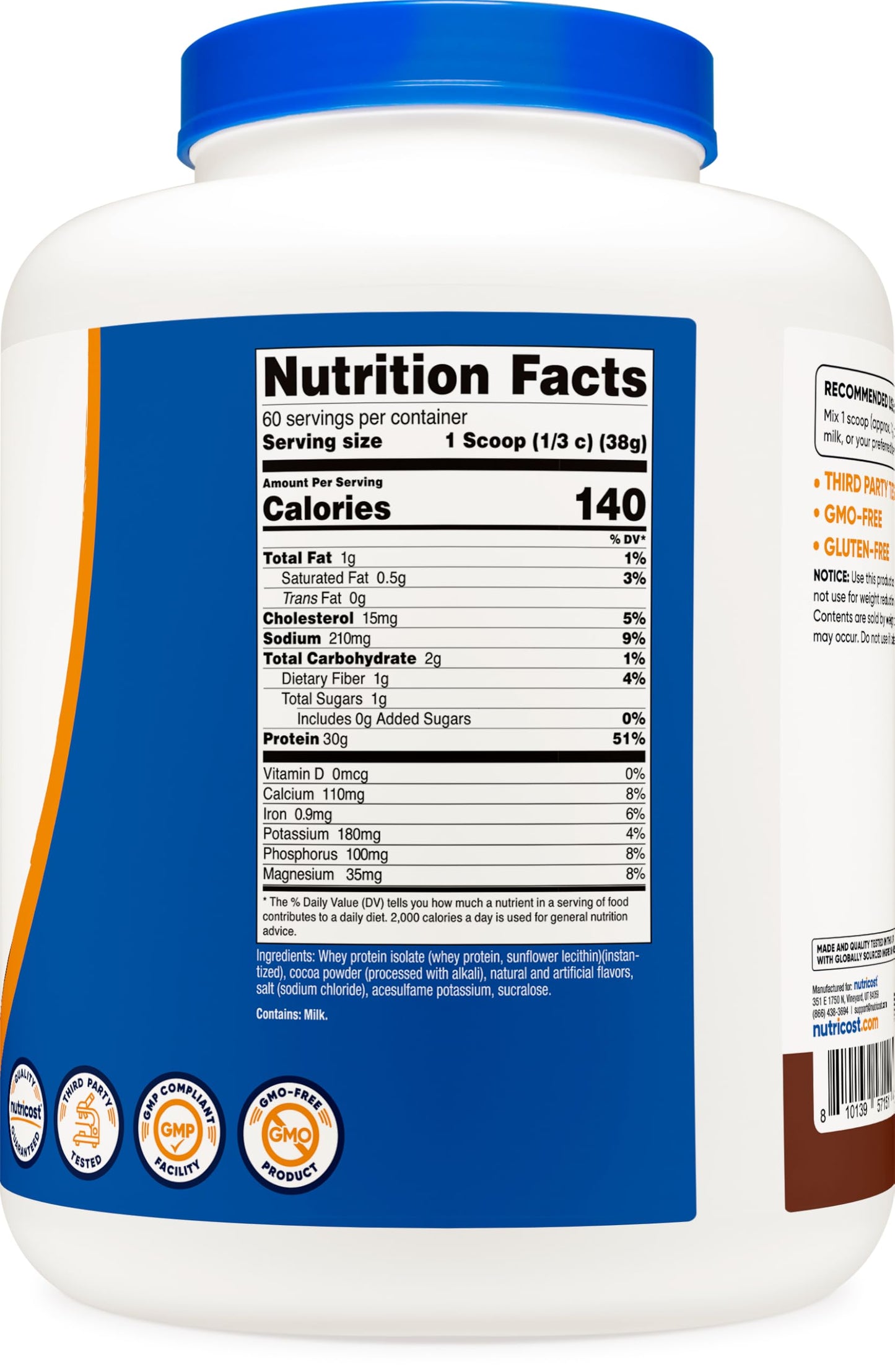 Pre-Order | Arrives in 5–10 Days – 
Nutricost Whey Protein Isolate Powder (Milk Chocolate) 5LBS