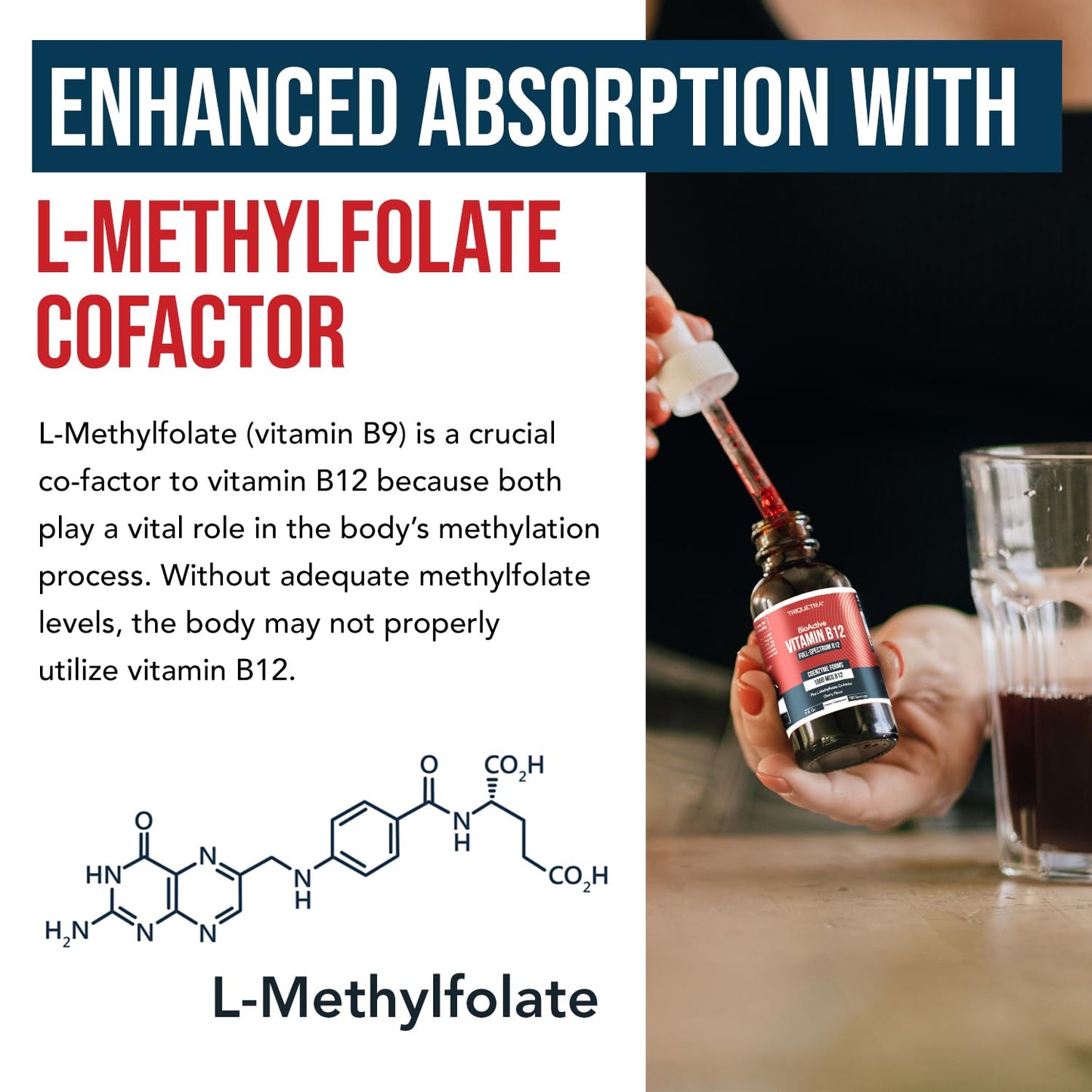 Pre-Order | Arrives in 5–10 Days –
BioActive Vitamin B12 1000 mcg | Contains 3 BioActive Forms B12 Plus Methylfolate Cofactor - Methyl B12, Adenosyl B12 & Hydroxy B12 | Sublingual Form, Cherry Flavor, Organic, Vegan (180 Servings)