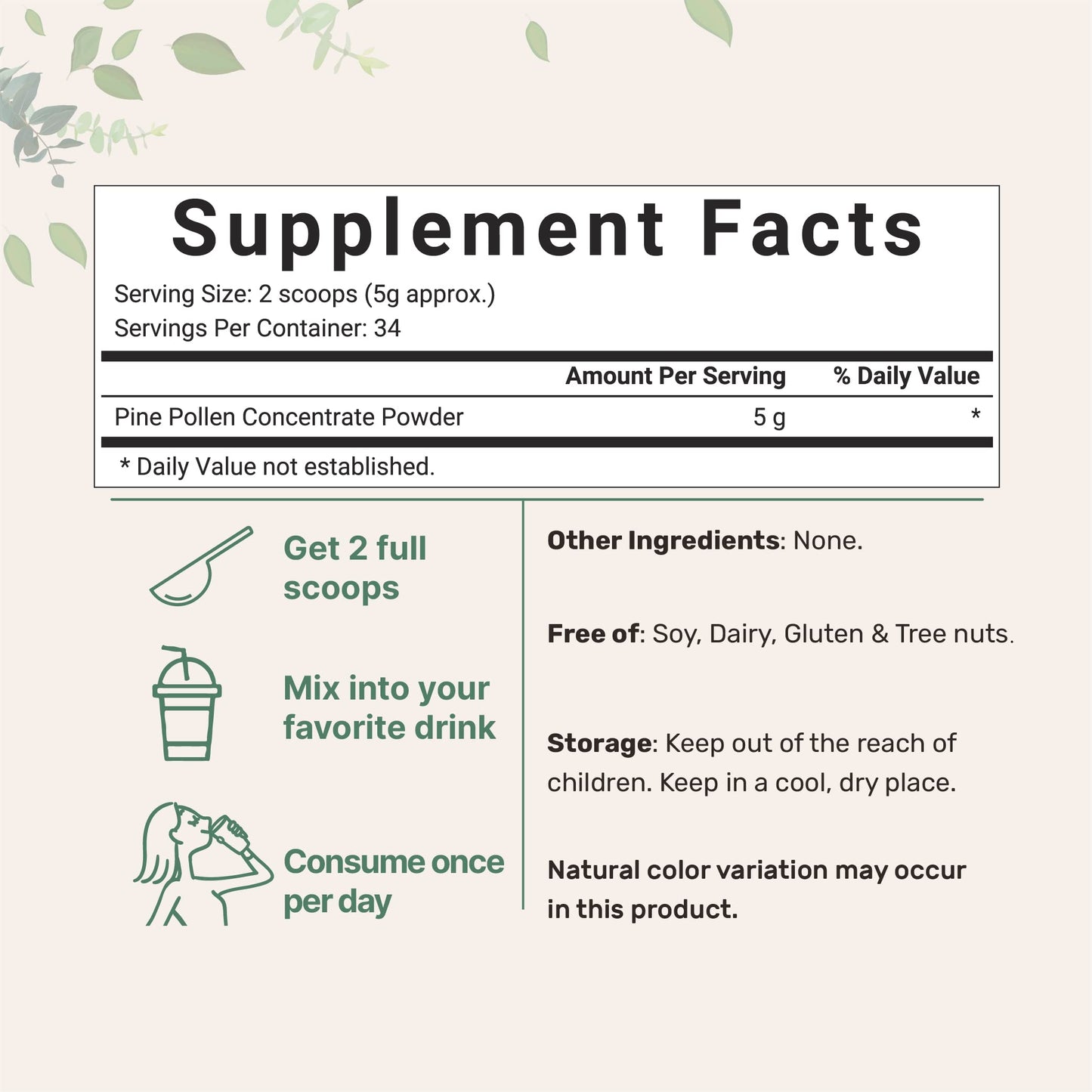 Pre-Order | Arrives in 5–10 Days – Micro Ingredients Pure Pine Pollen Powder, 6 Ounce, Wild Harvest an Broken Cell Wall, Supports Immune System Health, Boosts Energy, Antioxidant & Androgenic, No GMOs, Vegan Friendly