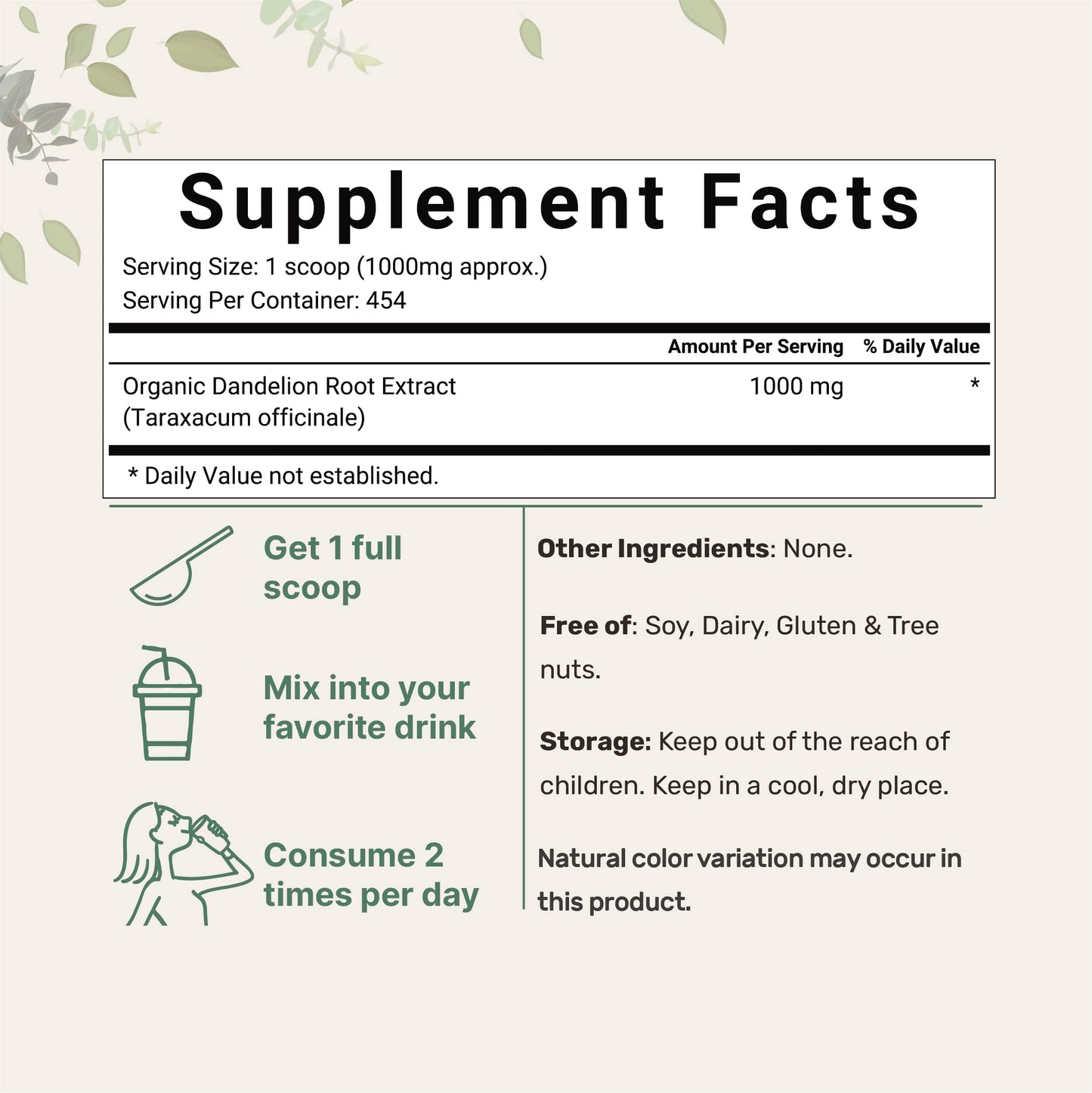 Pre-Order | Arrives in 5–10 Days – Organic Dandelion Root Tea Powder, 1lb (16oz) | Up to 450 Servings | Pure Dark Roasted Dandelion Root Supplement for Tea | Herbal Extract for Digestion & Immune Support | Caffeine Free, Non-GMO