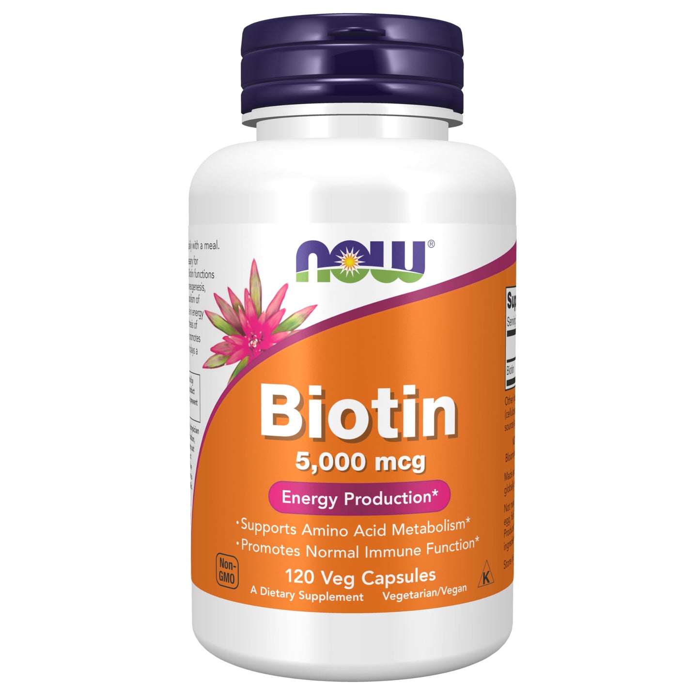 Pre-Order | Arrives in 5–10 Days – NOW Foods Supplements, Biotin 5,000 mcg, Amino Acid Metabolism*, Energy Production*, 120 Veg Capsules