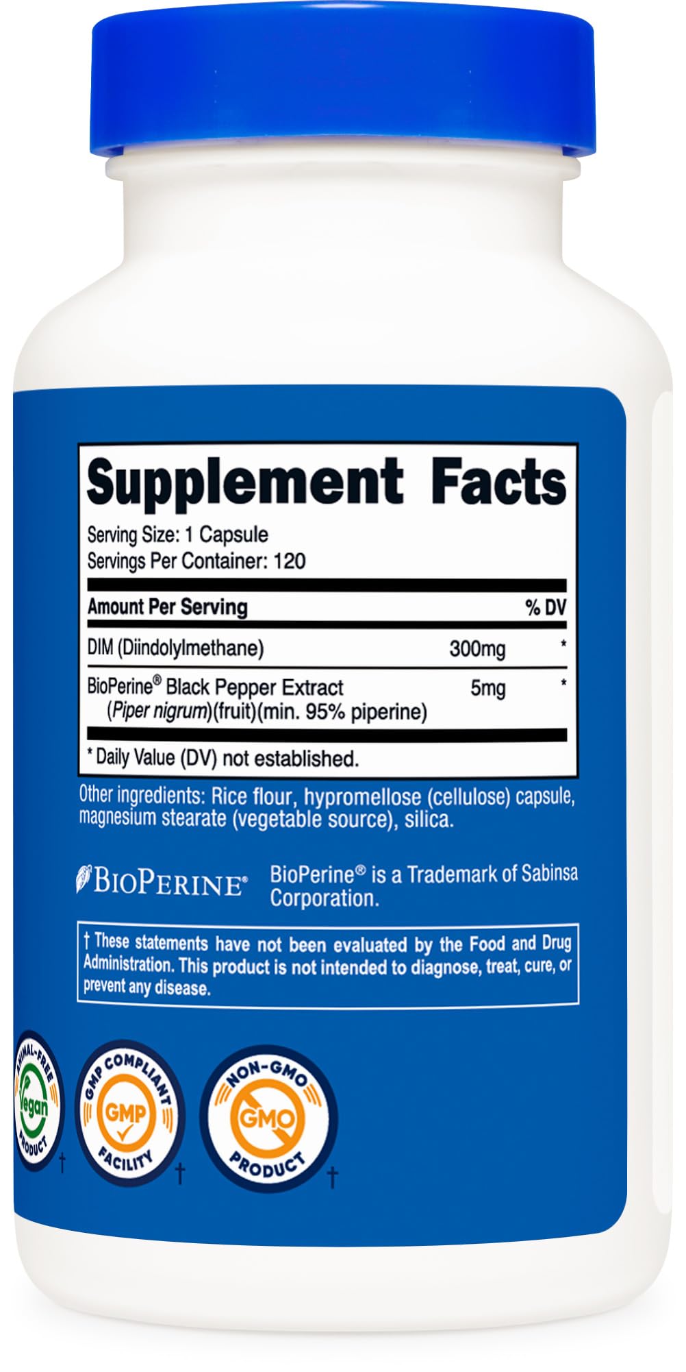 Pre-Order | Arrives in 5–10 Days – Nutricost DIM (Diindolylmethane) Plus BioPerine 300mg, 120 Vegetarian Capsules - Up to 4 Month Supply, Max Strength DIM Supplement