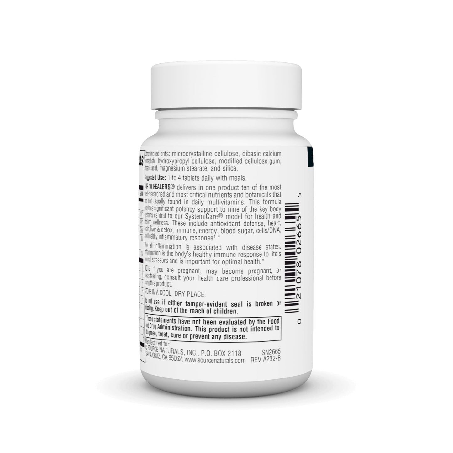 Pre-Order | Arrives in 5–10 Days – Source Naturals Top 10 Healers, Power Nutrition for Wellness* - 30 Tablets