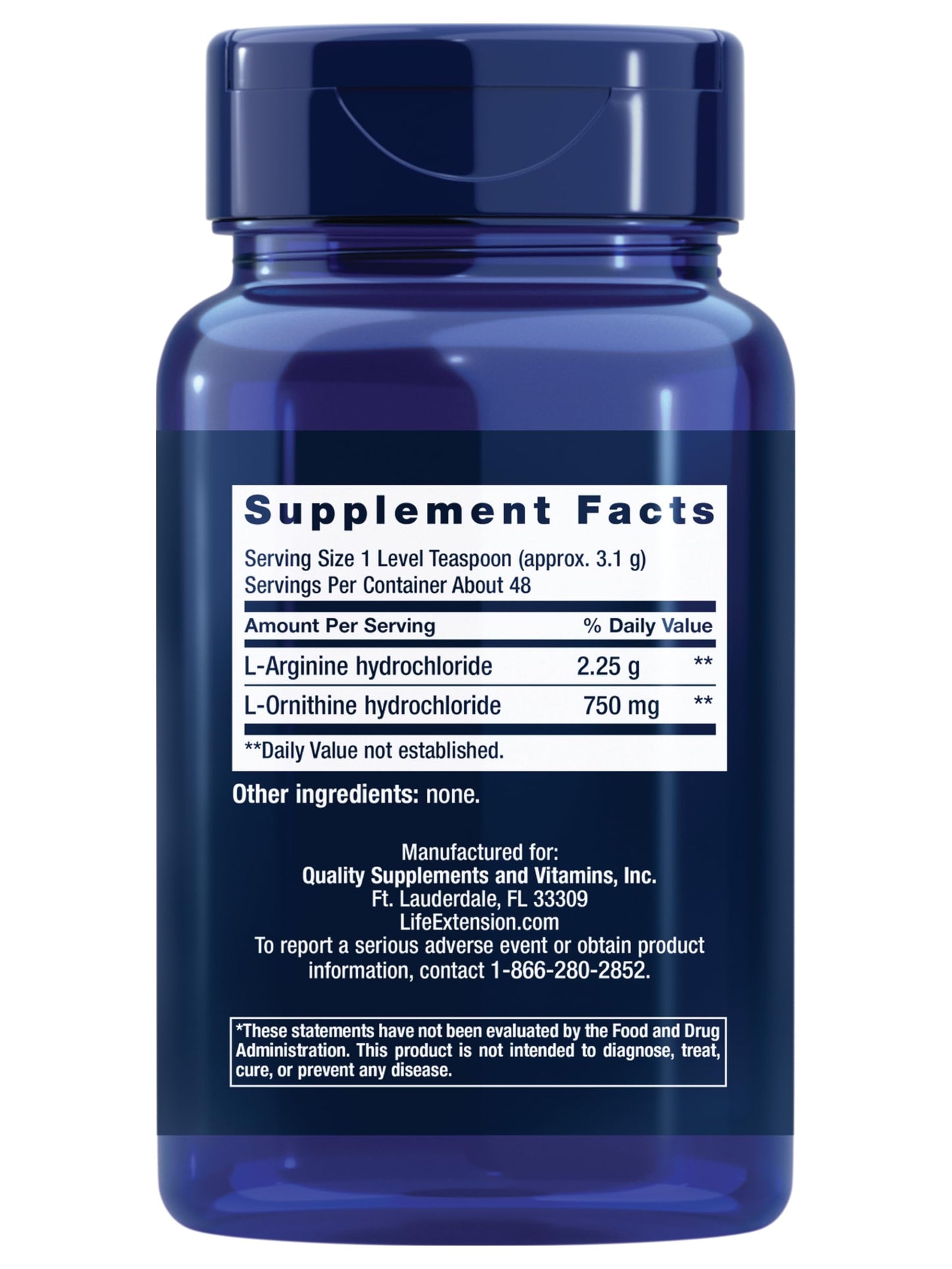 Pre-Order | Arrives in 5–10 Days – Life Extension Arginine Ornithine Powder, Promotes Muscle Health & Recovery, Gluten Free, Non-GMO, net Weight 150 Grams