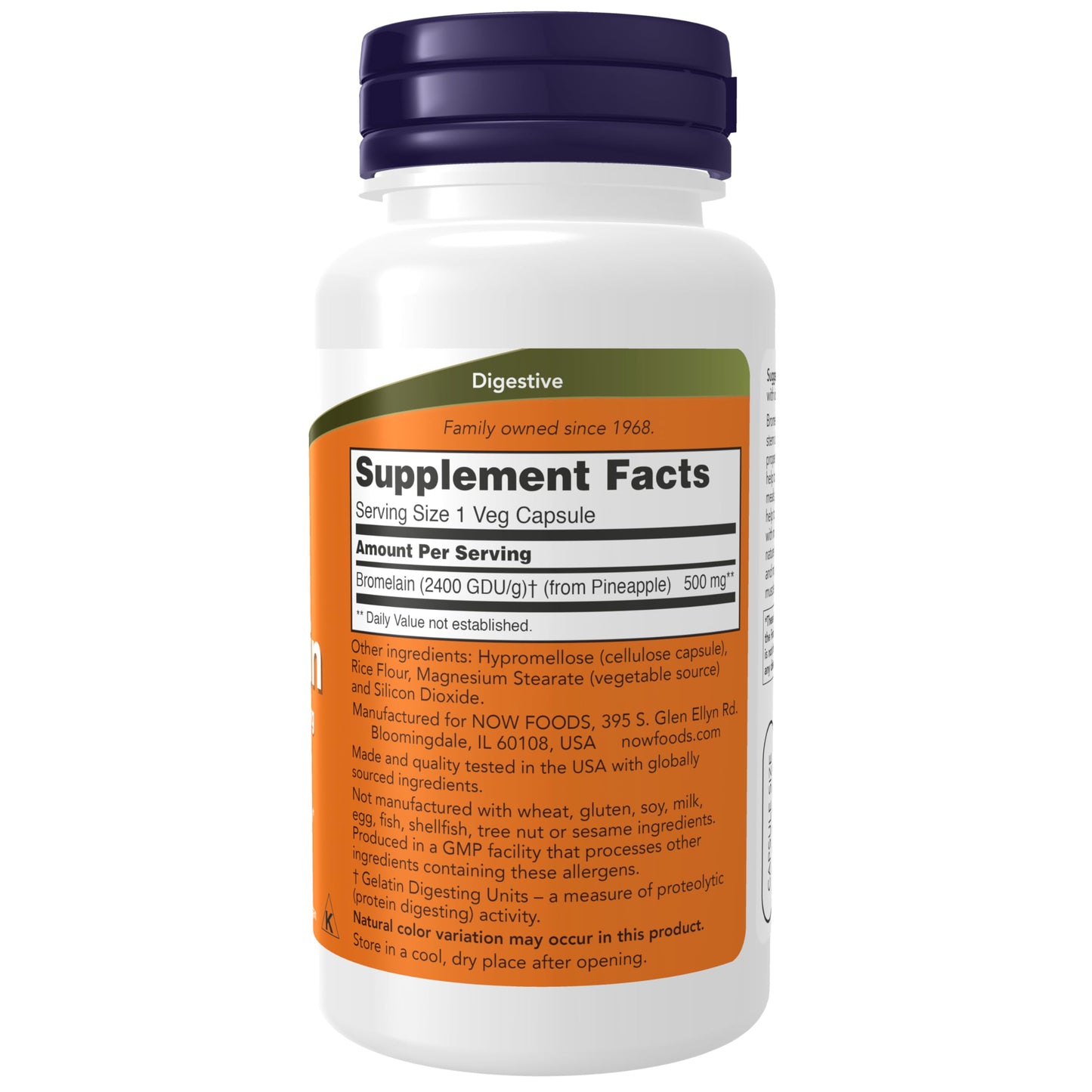 Pre-Order | Arrives in 5–10 Days – NOW Foods Supplements, Bromelain (Natural Proteolytic Enzyme) 2,400 GDU/g - 500 mg, Natural Proteolytic Enzyme*, 60 Veg Capsules