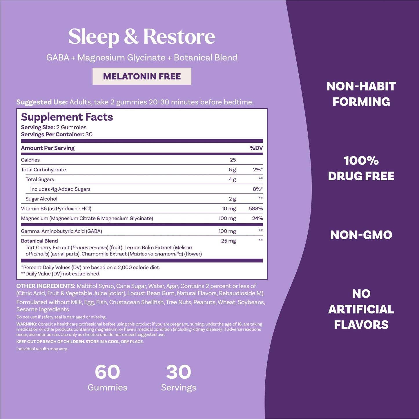 Pre-Order | Arrives in 5–10 Days – Natrol Sleep & Restore Magnesium Glycinate Gummies, Magnesium for Sleep Aids for Adults, Melatonin-Free, Cherry Flavored, 30 Day Supply