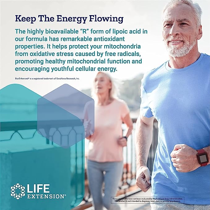 Pre-Order | Arrives in 5–10 Days – Life Extension Super R-Lipoic Acid 240 mg - Supports Cellular Energy - Supplement for Anti-Aging and Liver Health - Non-GMO, Gluten-Free - 60 Vegetarian Capsules