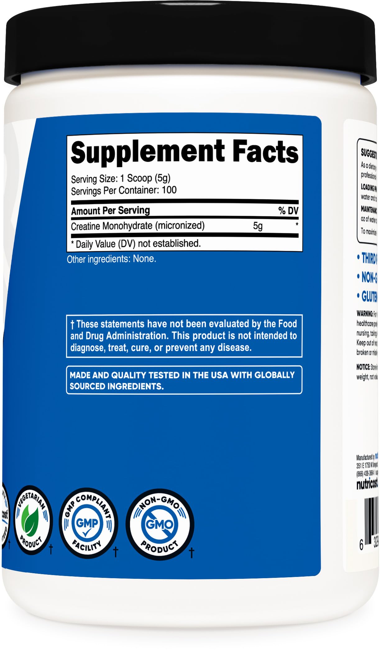 Pre-Order | Arrives in 5–10 Days – Nutricost Creatine Monohydrate Micronized Powder 500G, 5000mg Per Serv (5g) - 100 Servings, 17.9 Oz