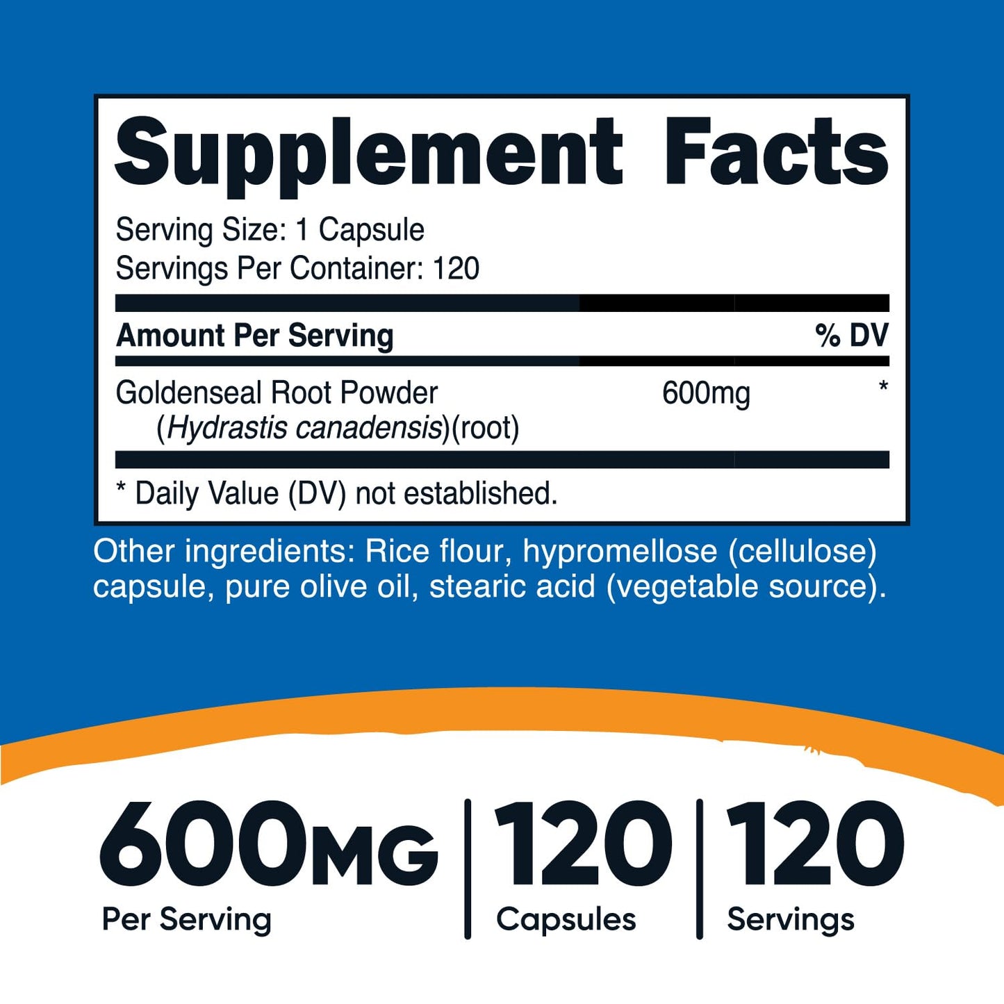 Pre-Order | Arrives in 5–10 Days – Nutricost Goldenseal Root 600mg, 120 Capsules - Non-GMO, Gluten Free, Vegetarian Capsules