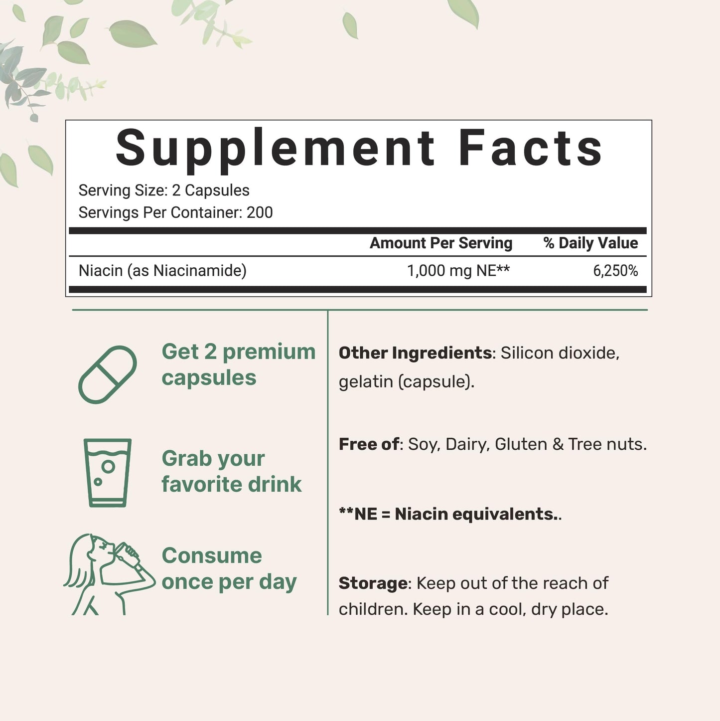 Pre-Order | Arrives in 5–10 Days – Vitamin B3 Niacinamide 500mg Per Capsule, 400 Capsules | 1,000mg Flush Free Niacin Per Serving, Essential B Vitamin Supplement | Skin Care Health & Energy Support | Non-GMO, Gluten Free