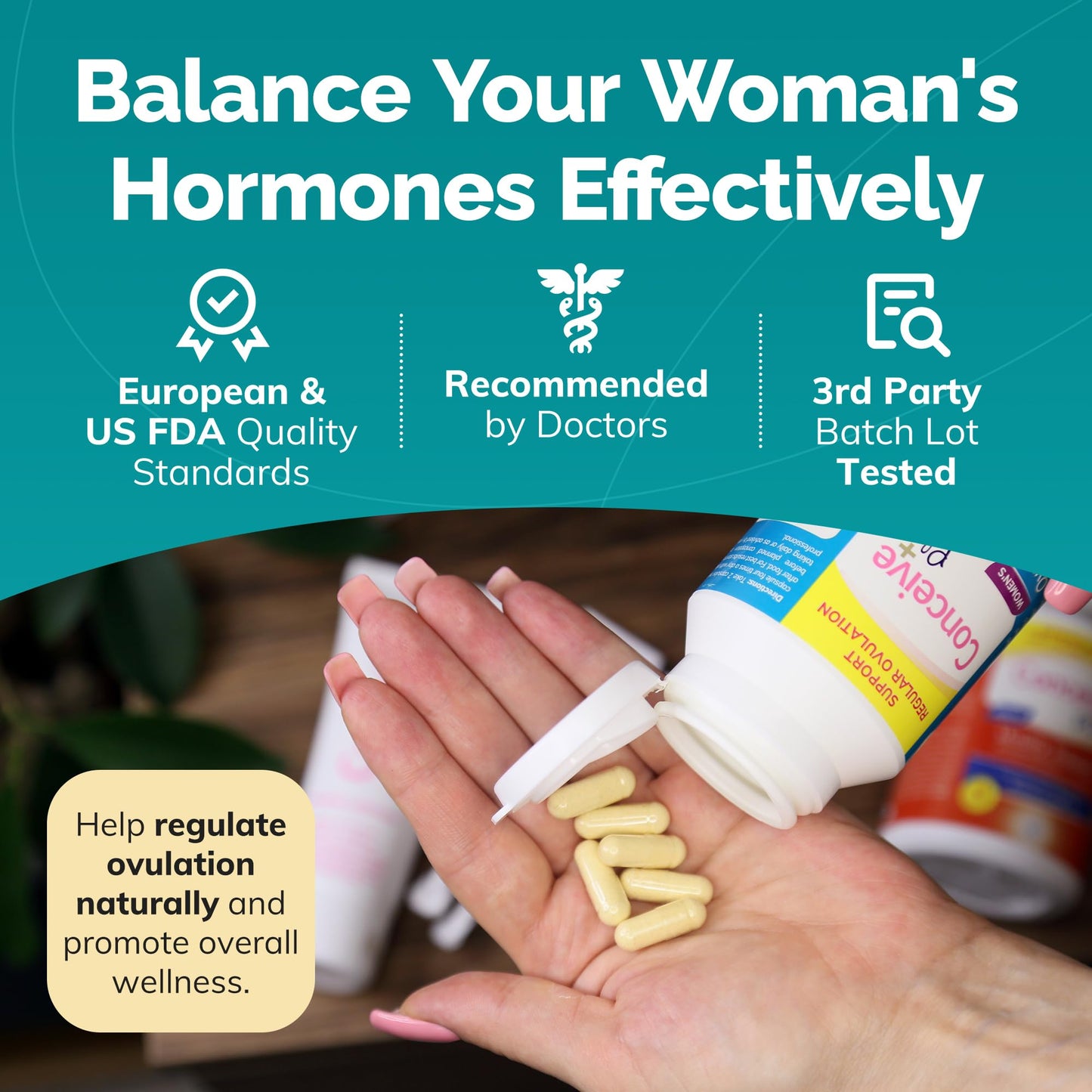 Pre-Order | Arrives in 5–10 Days – CONCEIVE PLUS Ovulation Support - Inositol Supplement | Myo-Inositol & D-Chiro Supplements | Hormone Balance for Women | COQ10, Folic Acid, Ginger | 30 Day Supply