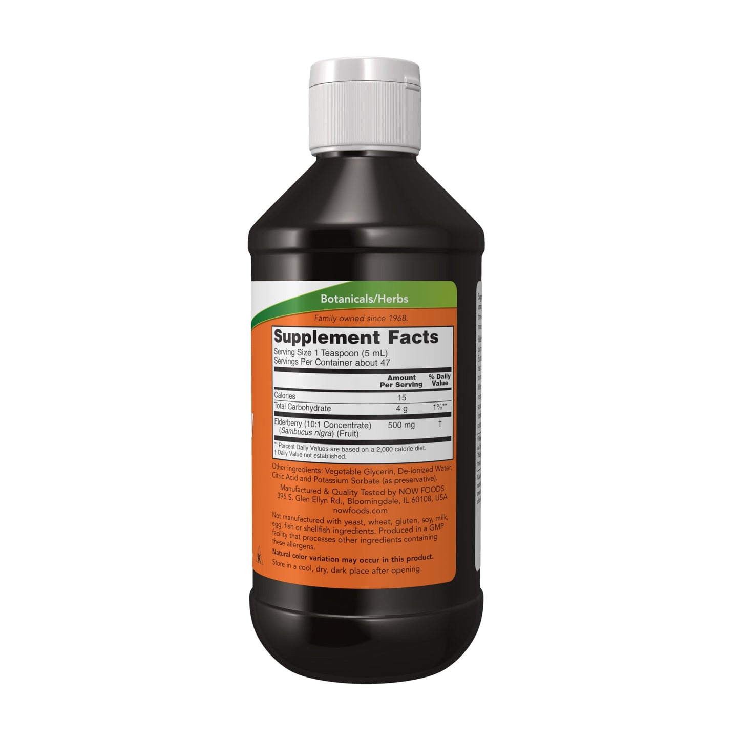 Pre-Order | Arrives in 5–10 Days – NOW Foods Supplements, Elderberry Liquid 500 mg, 10:1 Concentrate, Free Radical Scavenger*, 8-Ounce