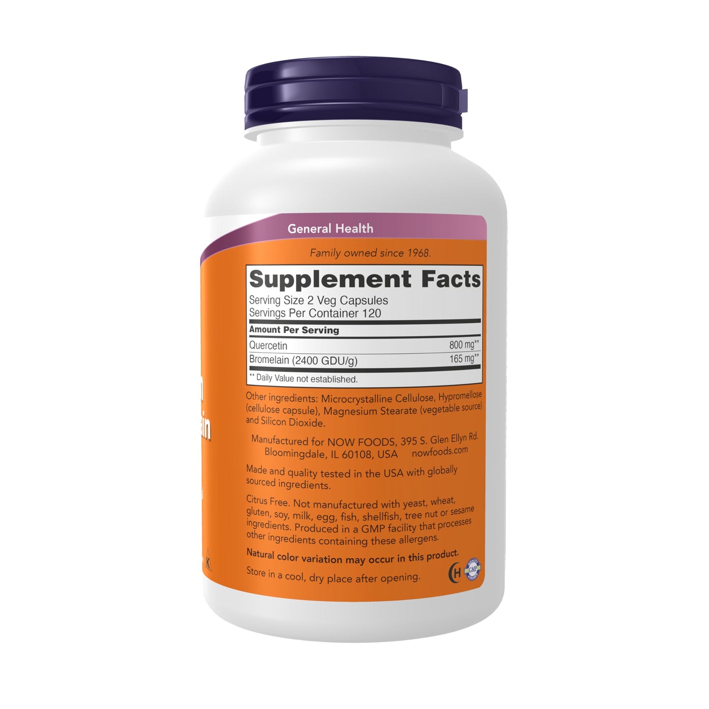 Pre-Order | Arrives in 5–10 Days – NOW Foods Supplements, Quercetin with Bromelain, Balanced Immune System*, 240 Veg Capsules