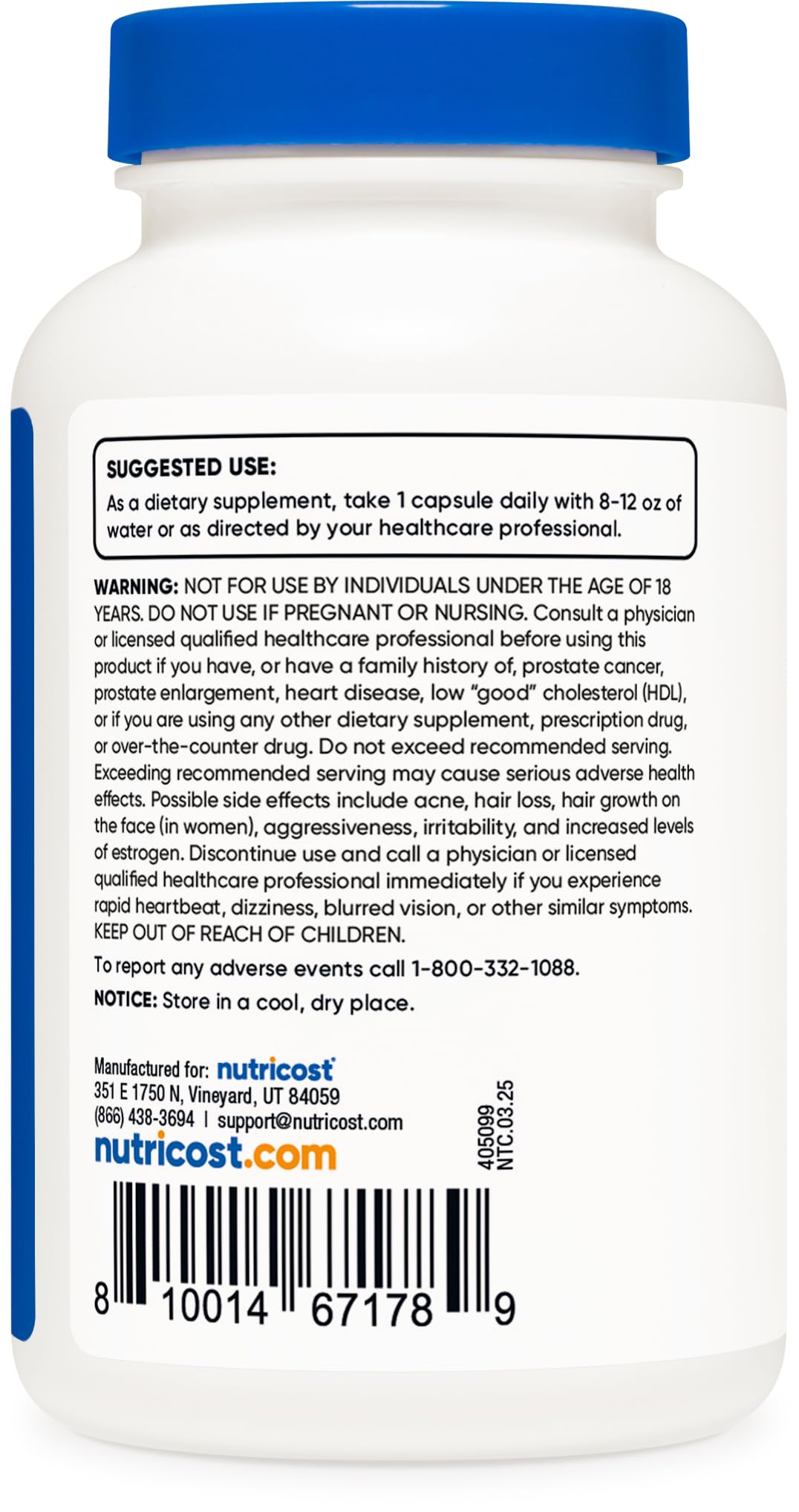 Pre-Order | Arrives in 5–10 Days – Nutricost DHEA 50mg, 240 Capsules - Gluten Free, Soy Free, Non-GMO, Supplement