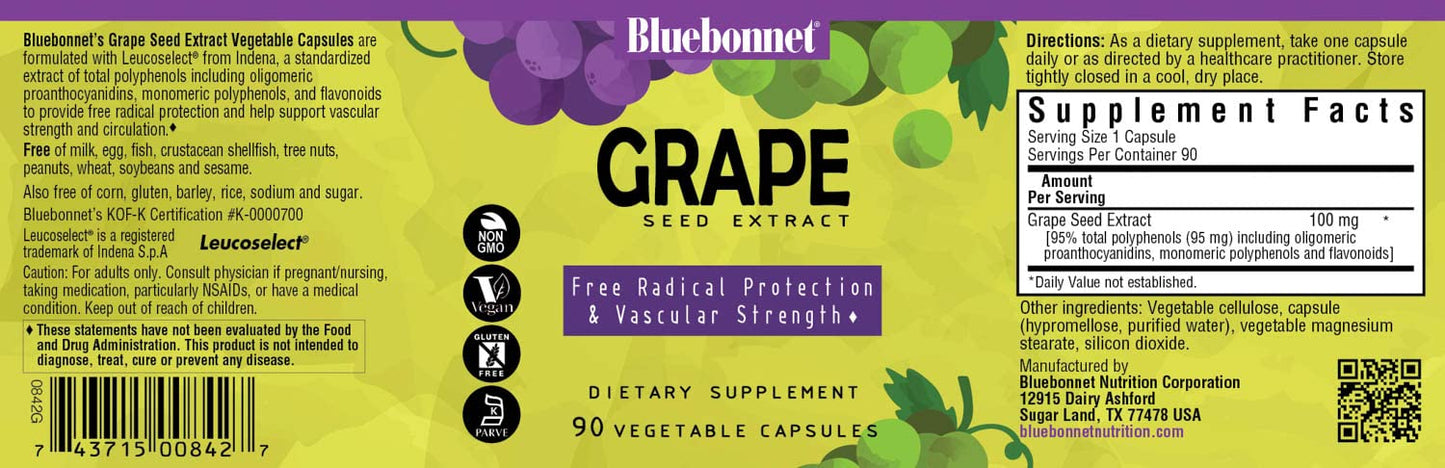 Pre-Order | Arrives in 5–10 Days – BlueBonnet Super Fruit Grape Seed Extract Supplement, 90 Count