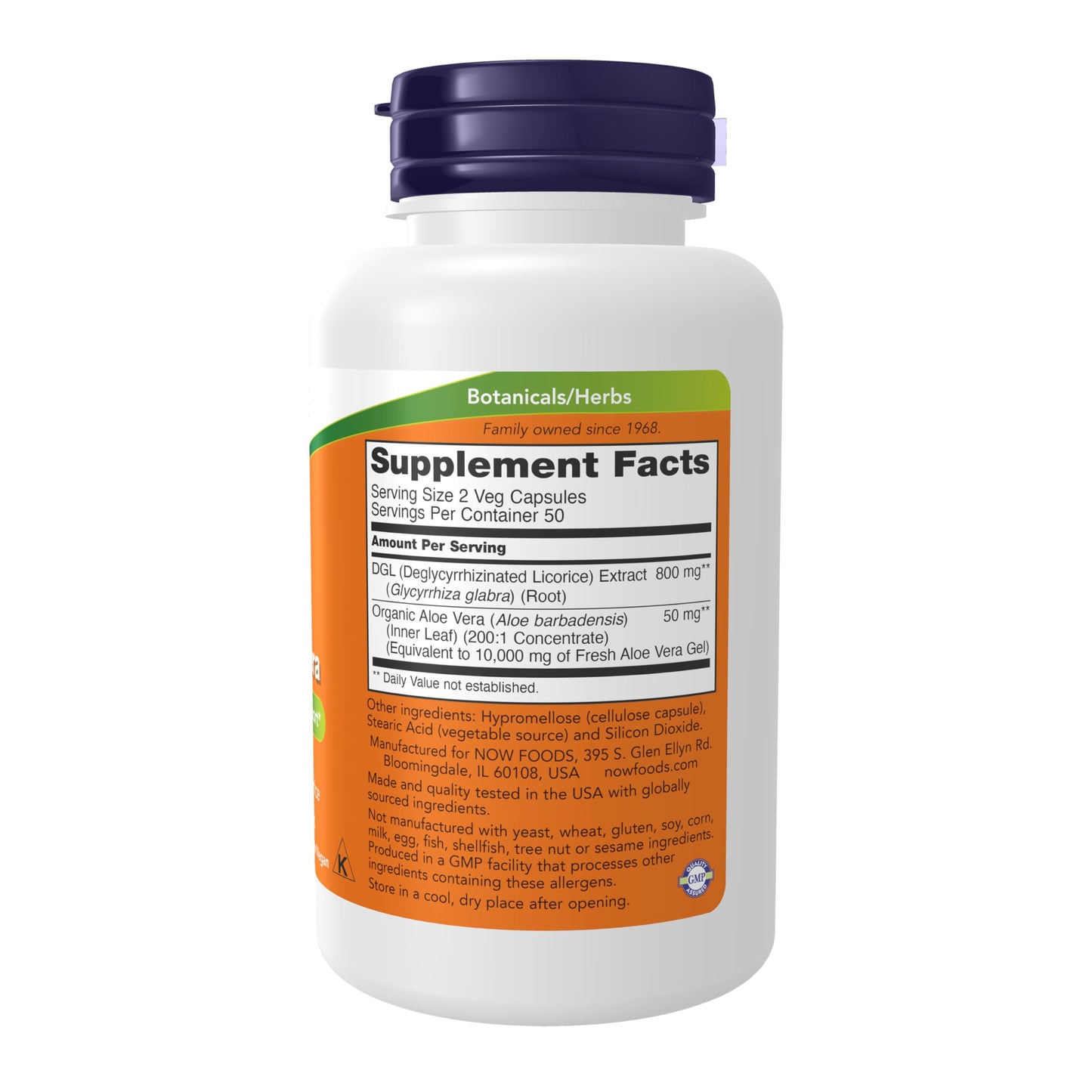 Pre-Order | Arrives in 5–10 Days – NOW Foods Supplements, DGL with Aloe Vera (Deglycyrrhizinated Licorice) Dietary Supplement, 100 Veg Capsules