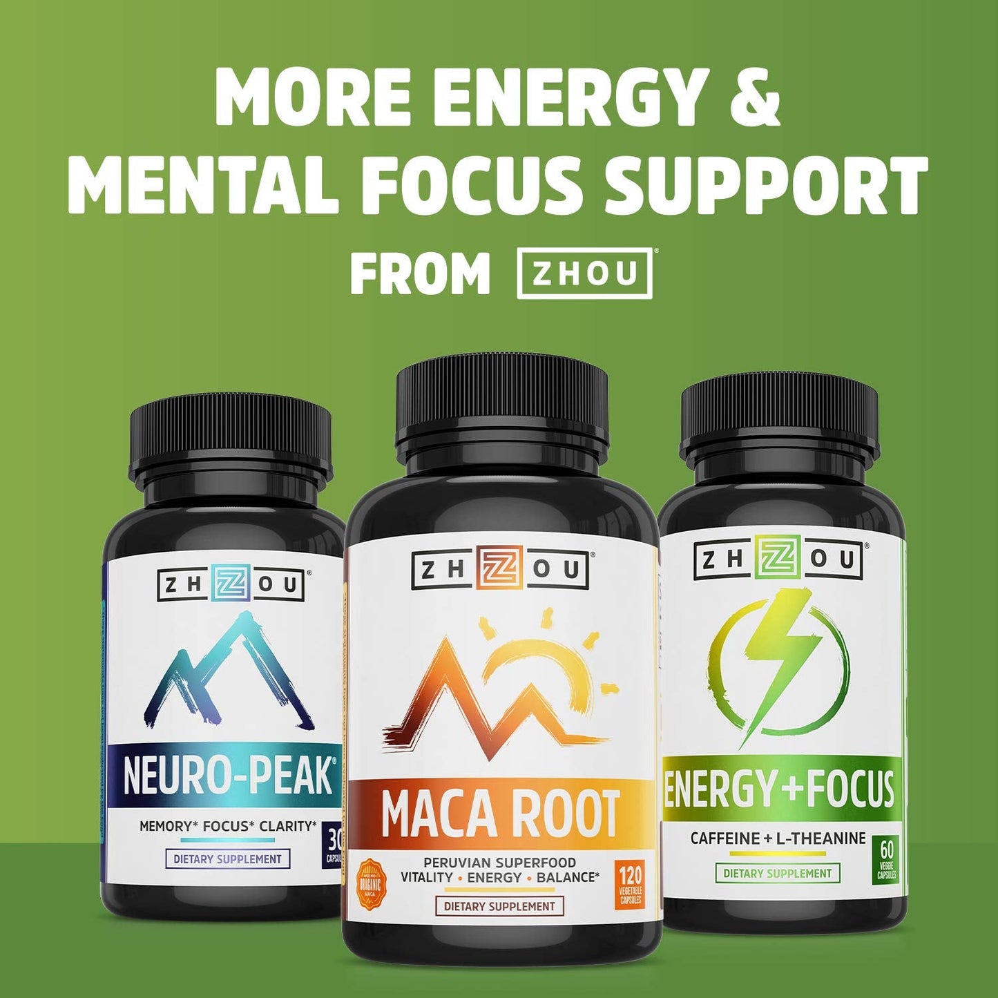 Pre-Order | Arrives in 5–10 Days – Zhou Nutrition Green Tea Extract Supplement - Green Tea & ECGC for Women & Men, Clean Caffeine Energy, Antioxidant Support, 500mg Per Serving - 120 Vegan Friendly Capsules