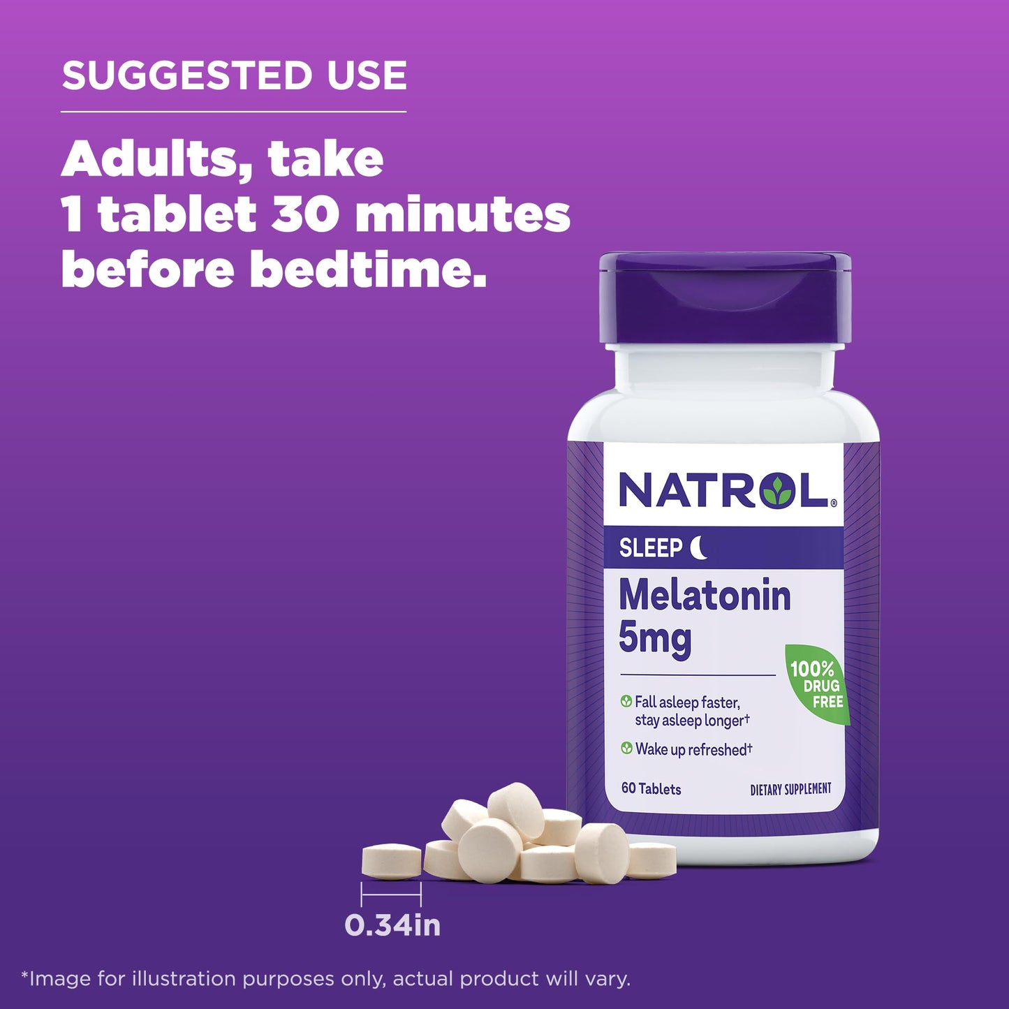 Pre-Order | Arrives in 5–10 Days – Natrol Melatonin 5 mg, Dietary Supplement for Restful Sleep, Sleep Supplements for Adults, 60 Melatonin Tablets, 60 Day Supply