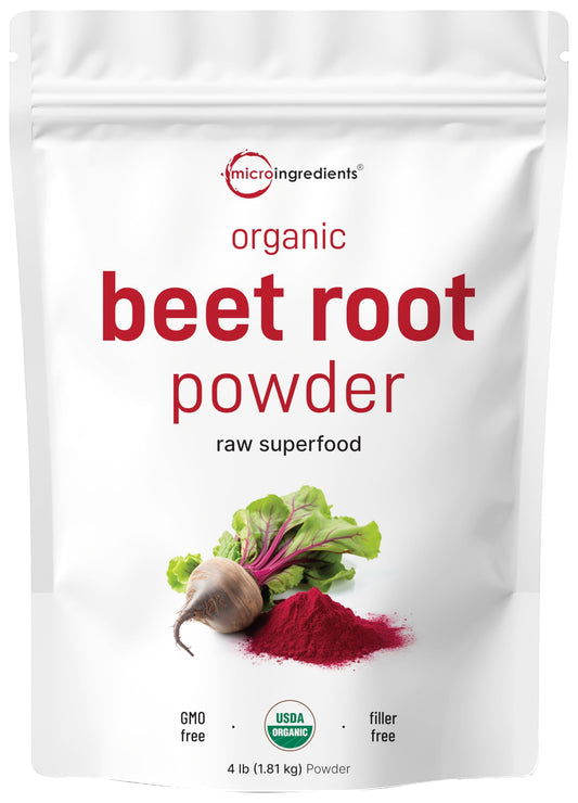 Pre-Order | Arrives in 5–10 Days – Organic Beet Root Powder, 4 Pounds | Cold Pressed, Water Soluble, High Concentrated Raw Beet Supplement | Superfood Drink Mix | Non-GMO, Vegan Friendly, Plant Based