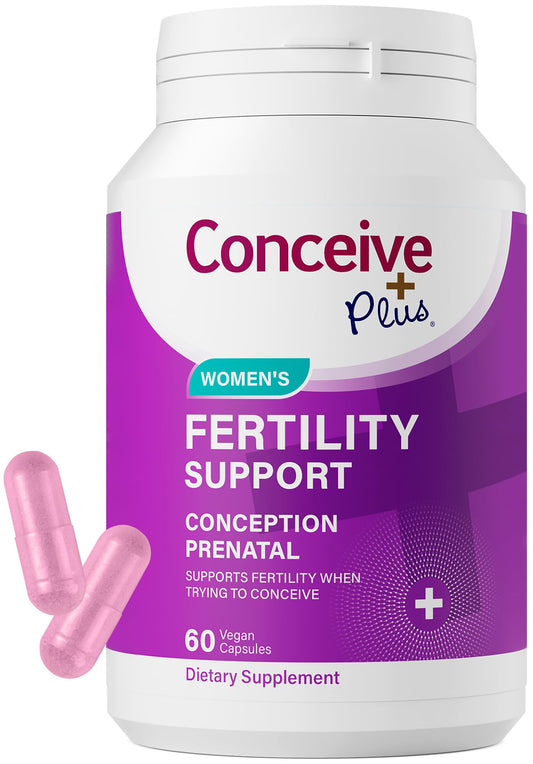 Pre-Order | Arrives in 5–10 Days – CONCEIVE PLUS Women's Fertility Support: Conception Prenatal Supplements for Her, Aids Hormonal Balance, & Regular Cycles - Folic Acid, B12, Zinc, Biotin, Non-GMO - 60 Vegetarian Soft Capsules
