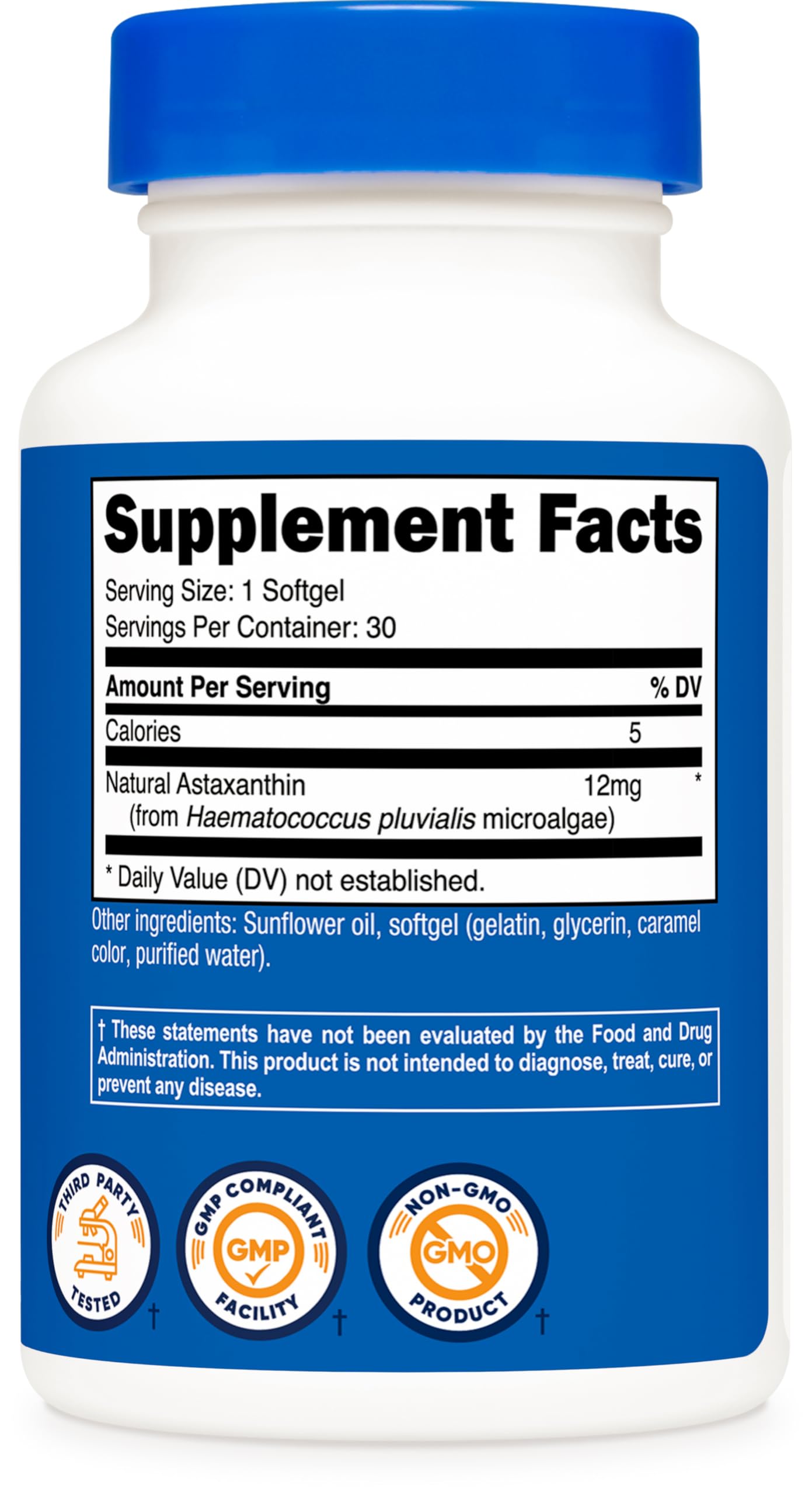 Pre-Order | Arrives in 5–10 Days – Nutricost Astaxanthin 12mg, 30 Softgels - Non-GMO and Gluten Free