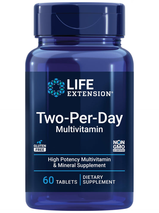 Pre-Order | Arrives in 5–10 Days – Life Extension Two-Per-Day Multivitamin – Daily Dose of Vitamins & Minerals for Men and Women - Complete Essential Vitamin Supplement for Energy, Health – Gluten-Free – Non-GMO – 60 Tablets