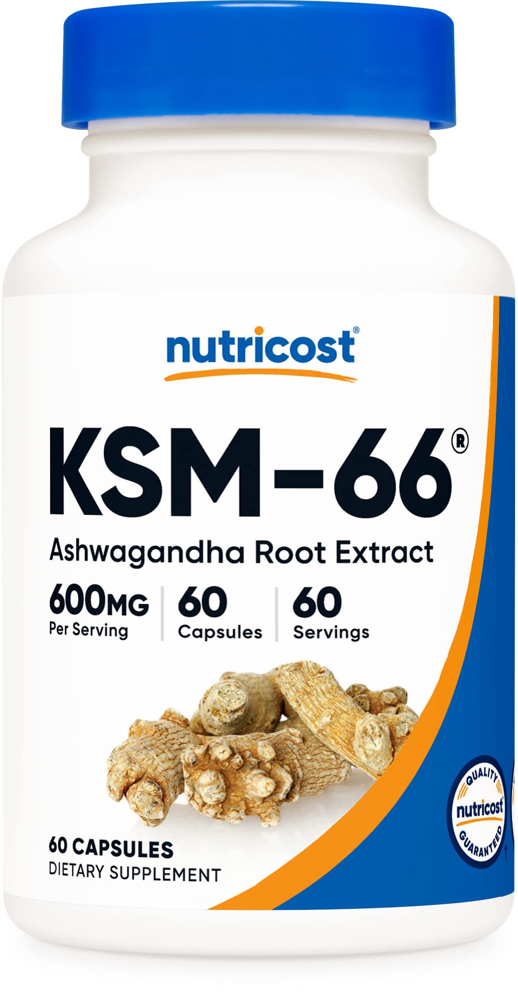 Pre-Order | Arrives in 5–10 Days – 
Nutricost KSM-66 Ashwagandha Root Extract 600mg, 60 Veggie Caps - 5% Withanolides - with BioPerine - Full-Spectrum Root Extract