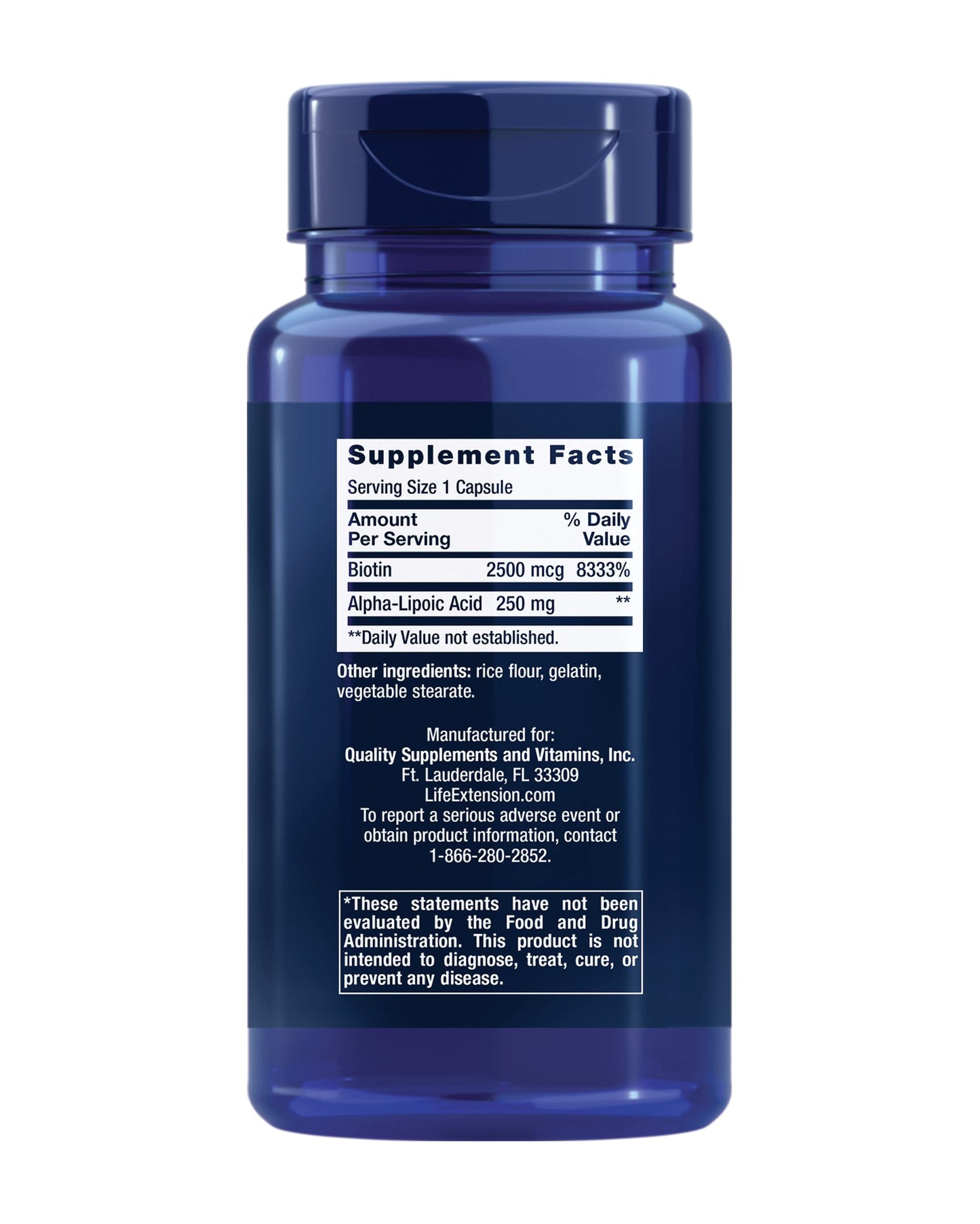 Pre-Order | Arrives in 5–10 Days – Life Extension Alpha-Lipoic Acid with Biotin, for Cell Protection, Universal antioxidant for Liver & Nerve Health, Gluten-Free, Non-GMO, 60 Capsules