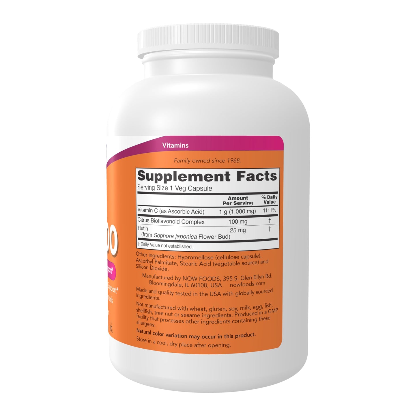 Pre-Order | Arrives in 5–10 Days – NOW Foods Supplements, Vitamin C-1,000 with 100 mg of Bioflavonoids, Antioxidant Protection*, 500 Veg Capsules