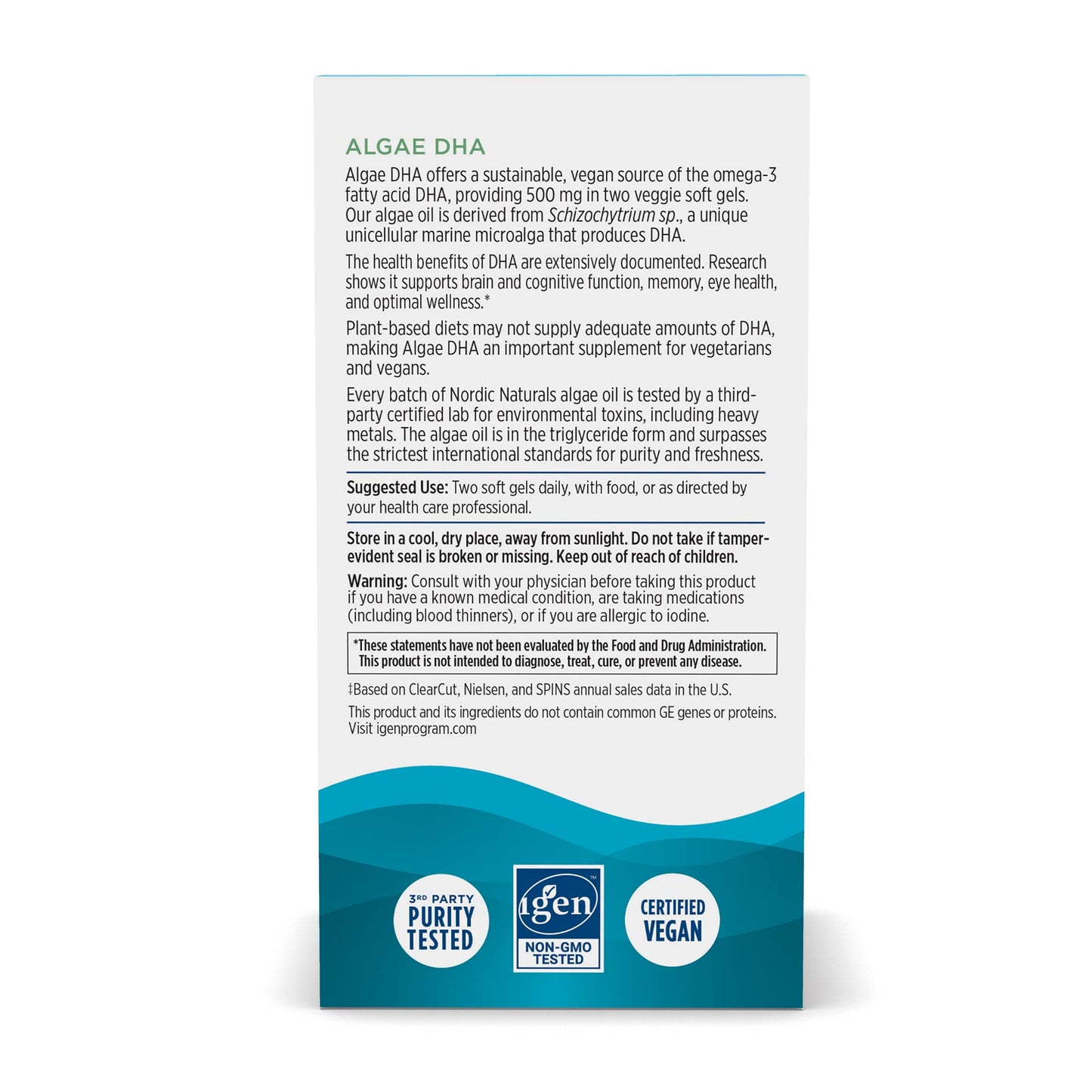 Pre-Order | Arrives in 5–10 Days – Nordic Naturals Algae DHA - 60 Soft Gels - 500 mg Omega-3 DHA - Certified Vegan Algae Oil - Plant-Based DHA - Brain, Eye & Nervous System Support - Non-GMO - 30 Servings