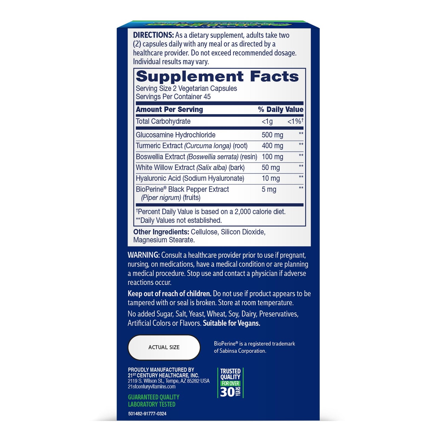 Pre-Order | Arrives in 5–10 Days – 21st Century Arthri-Flex Advantage Plus Turmeric Vegetarian Capsules, 90 Count