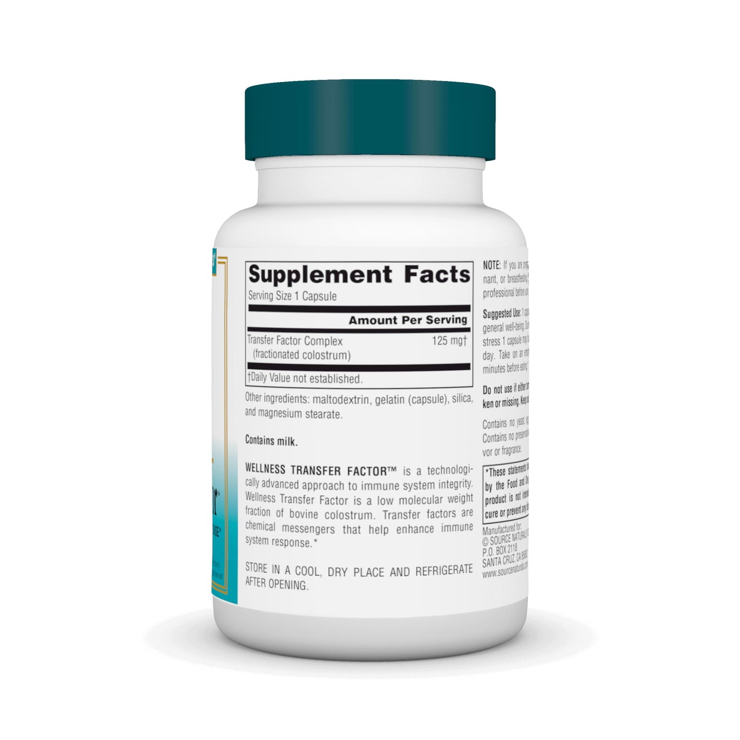 Pre-Order | Arrives in 5–10 Days – Source Naturals Wellness Transfer Factor, Supports Immune System Response* 125mg, 60 Capsules