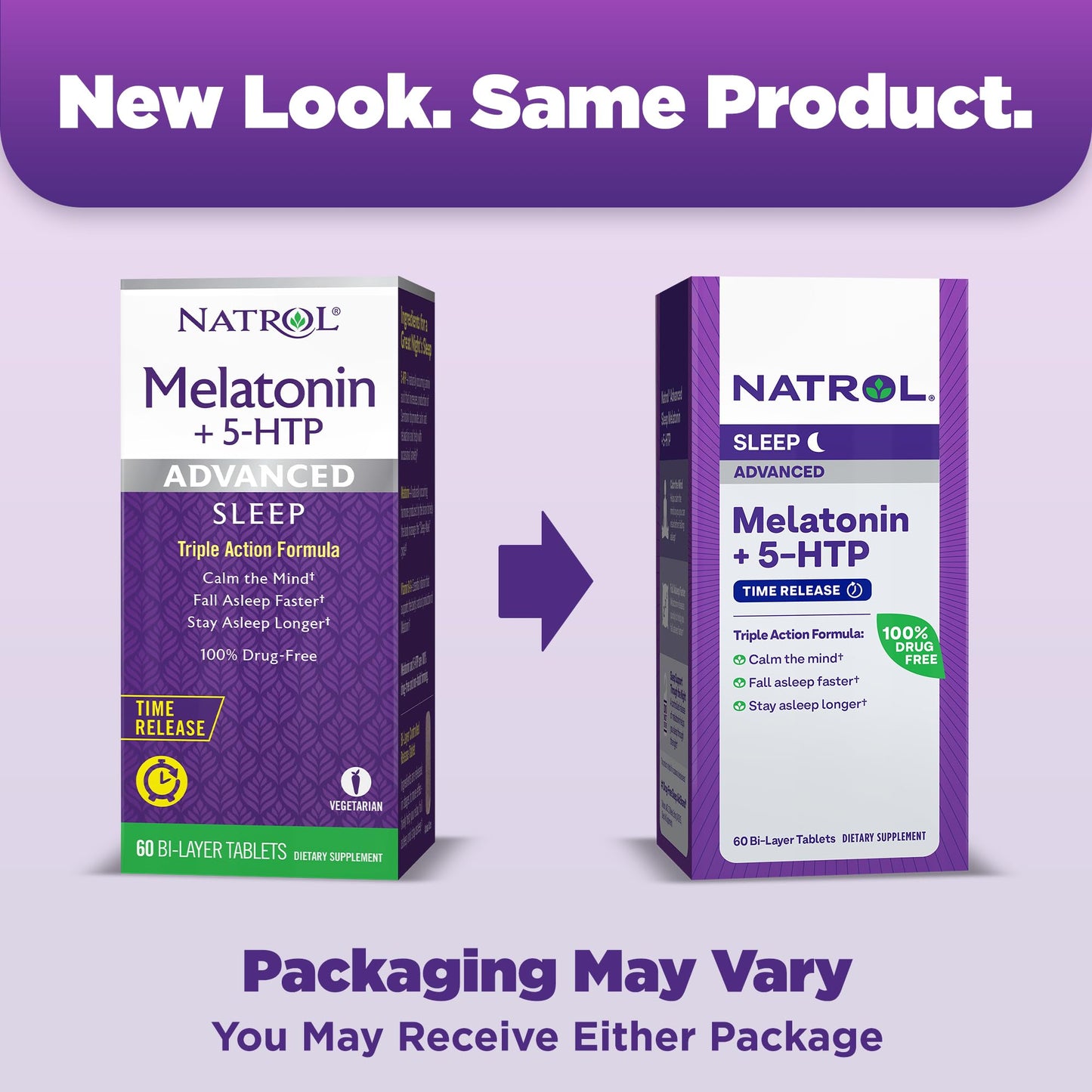 Pre-Order | Arrives in 5–10 Days – Natrol Advanced Sleep Melatonin + 5HTP, 6mg, Calming Sleep Aid for Restful Sleep, 60 Time-Release Tablets, 60-Day Supply